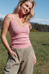 Vesta Pointelle Knit Tank - Pink