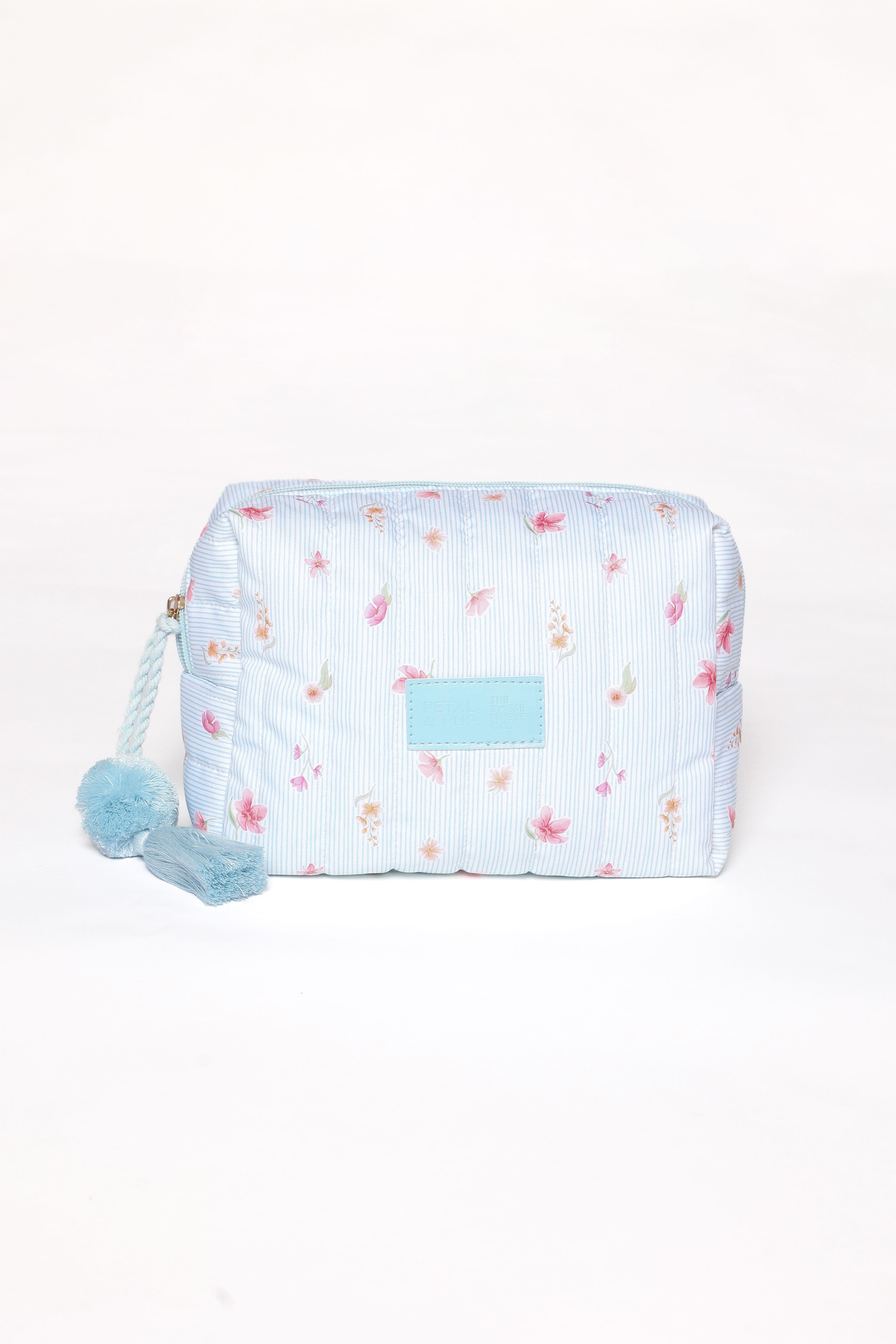 Cosmetic Case - Blue Garden Stripe