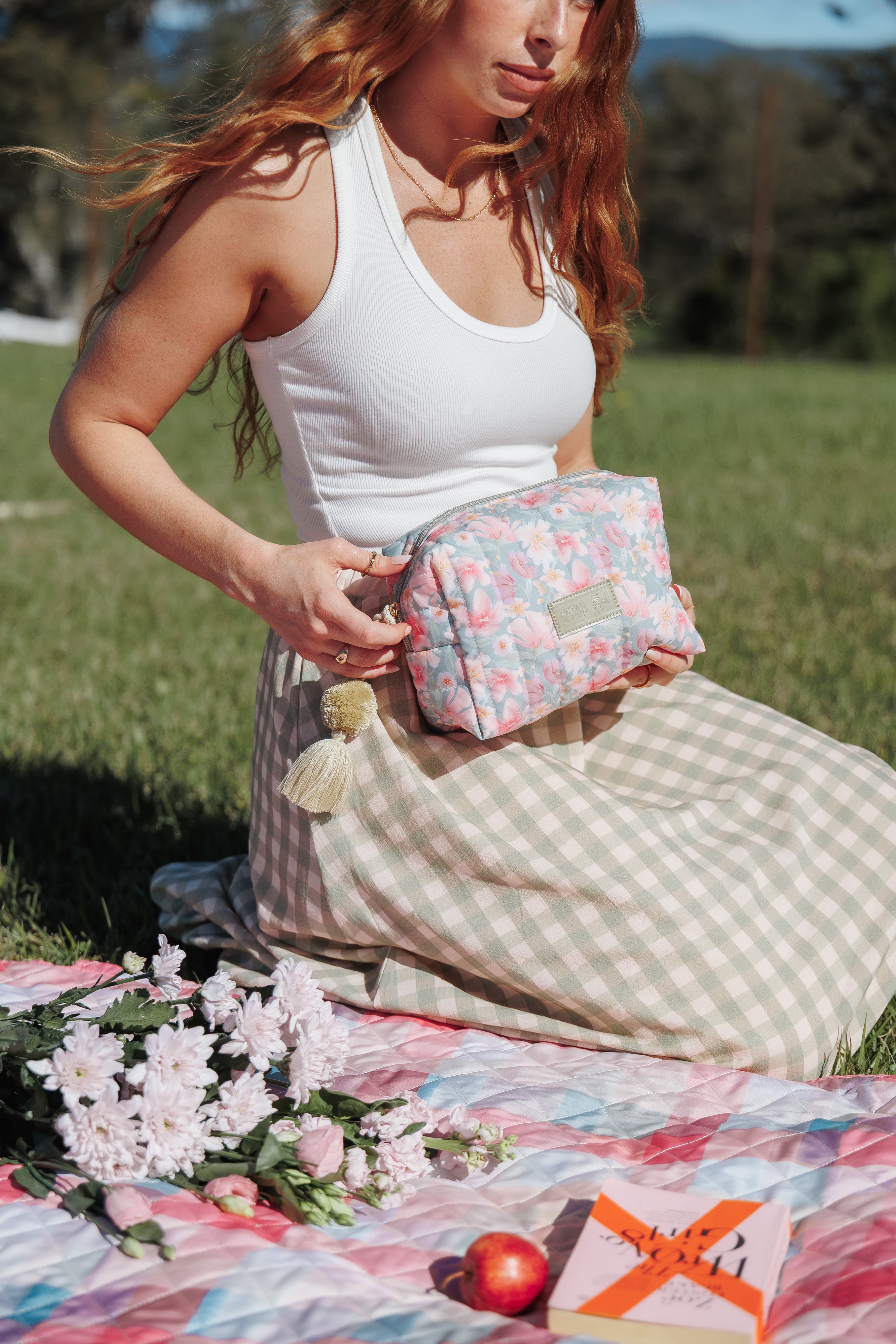 Cosmetic Case - Sage Wildflowers