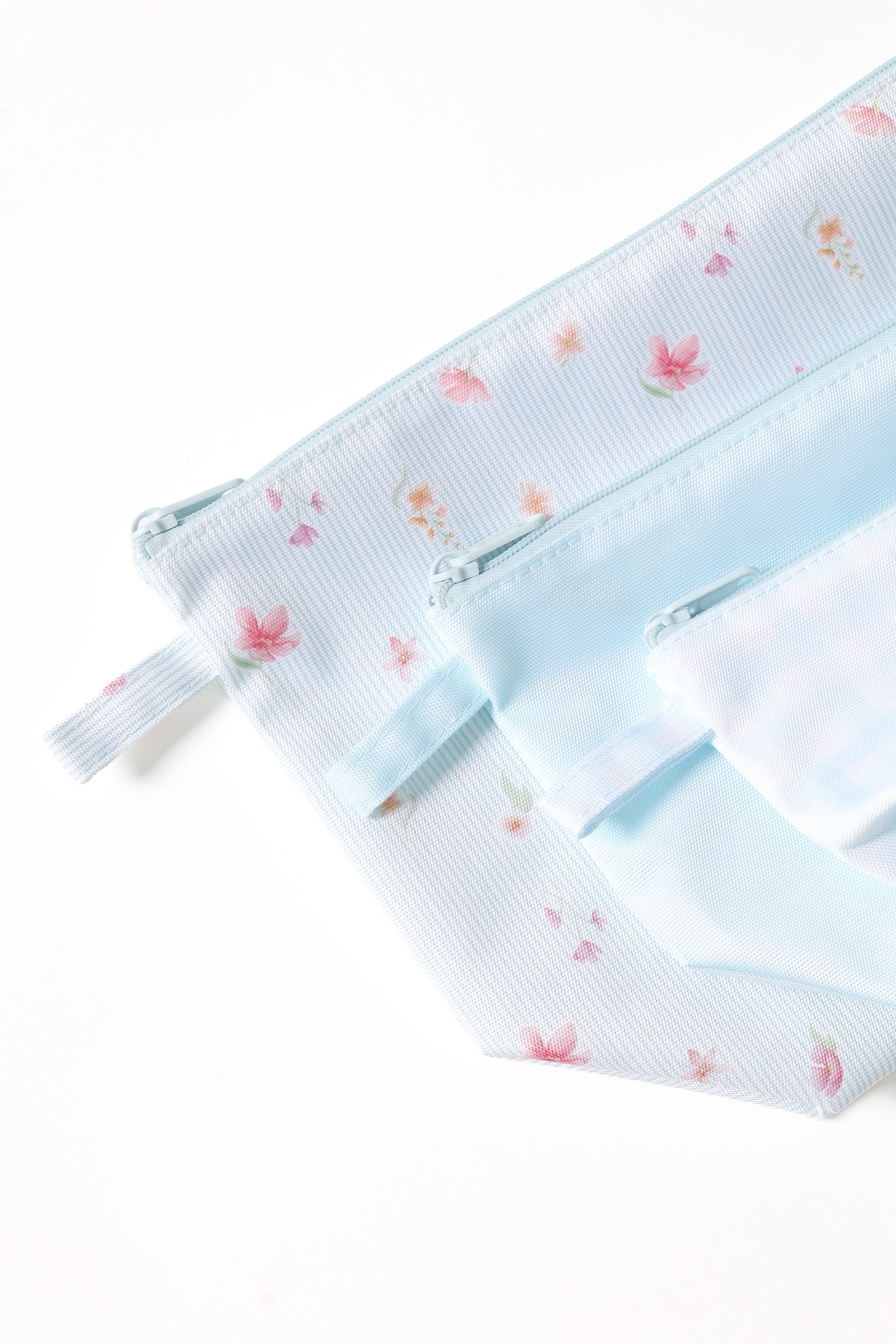 Handy Pouch Trio - Blue Garden Stripe