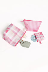 Handy Pouch Trio - Pink Picnic Plaid
