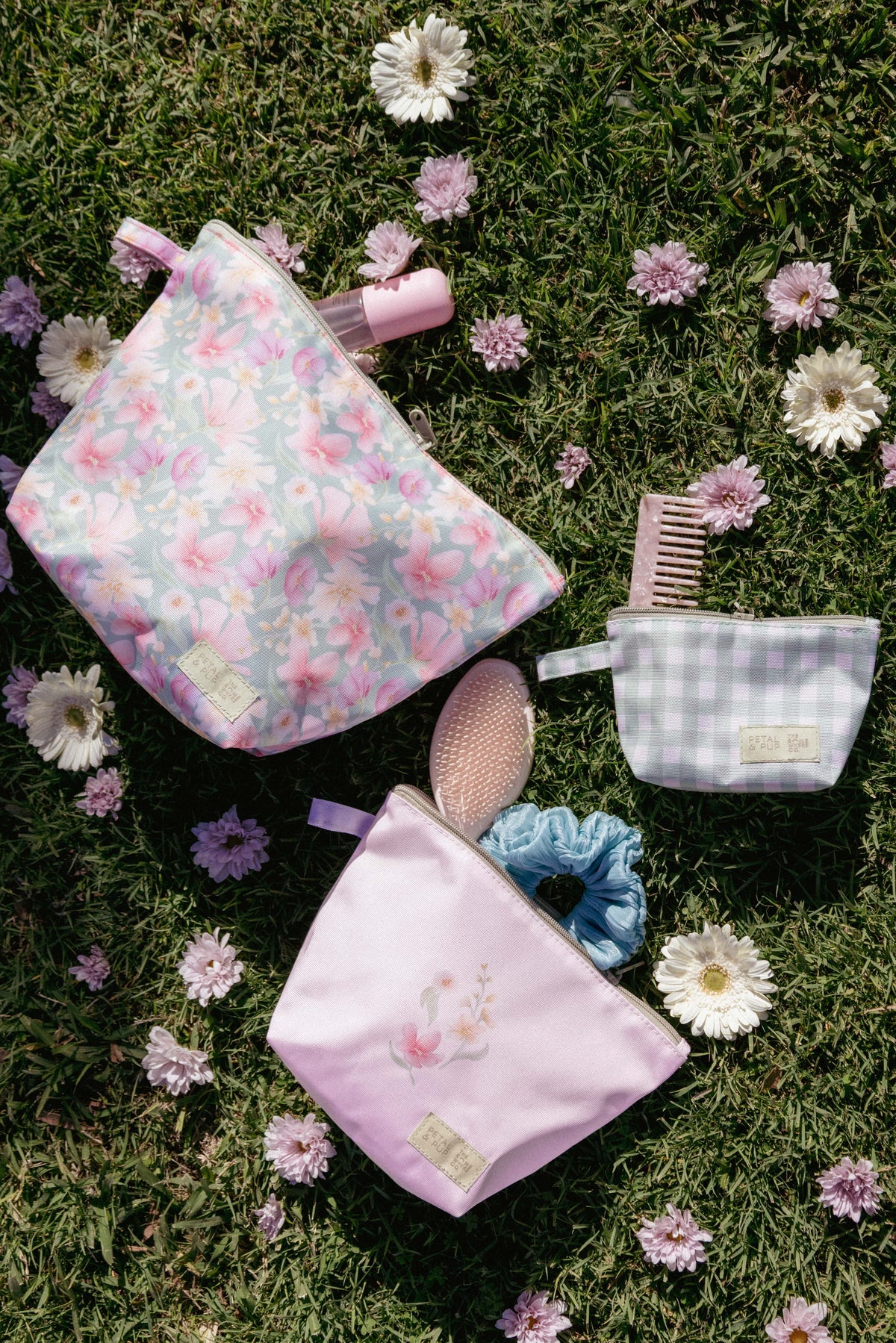 Handy Pouch Trio - Sage Wildflowers