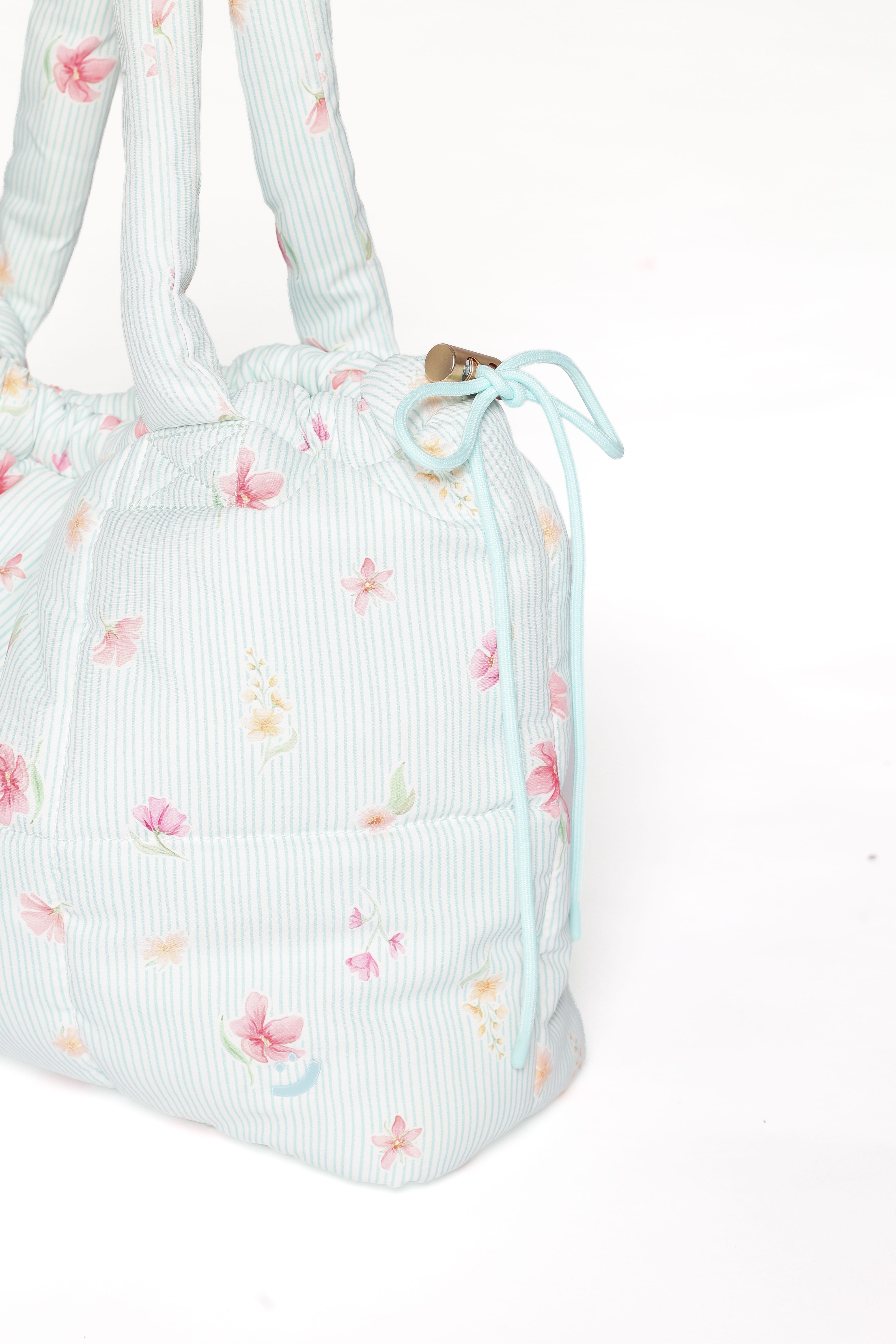 Marshmallow Midi Tote - Blue Garden Stripe