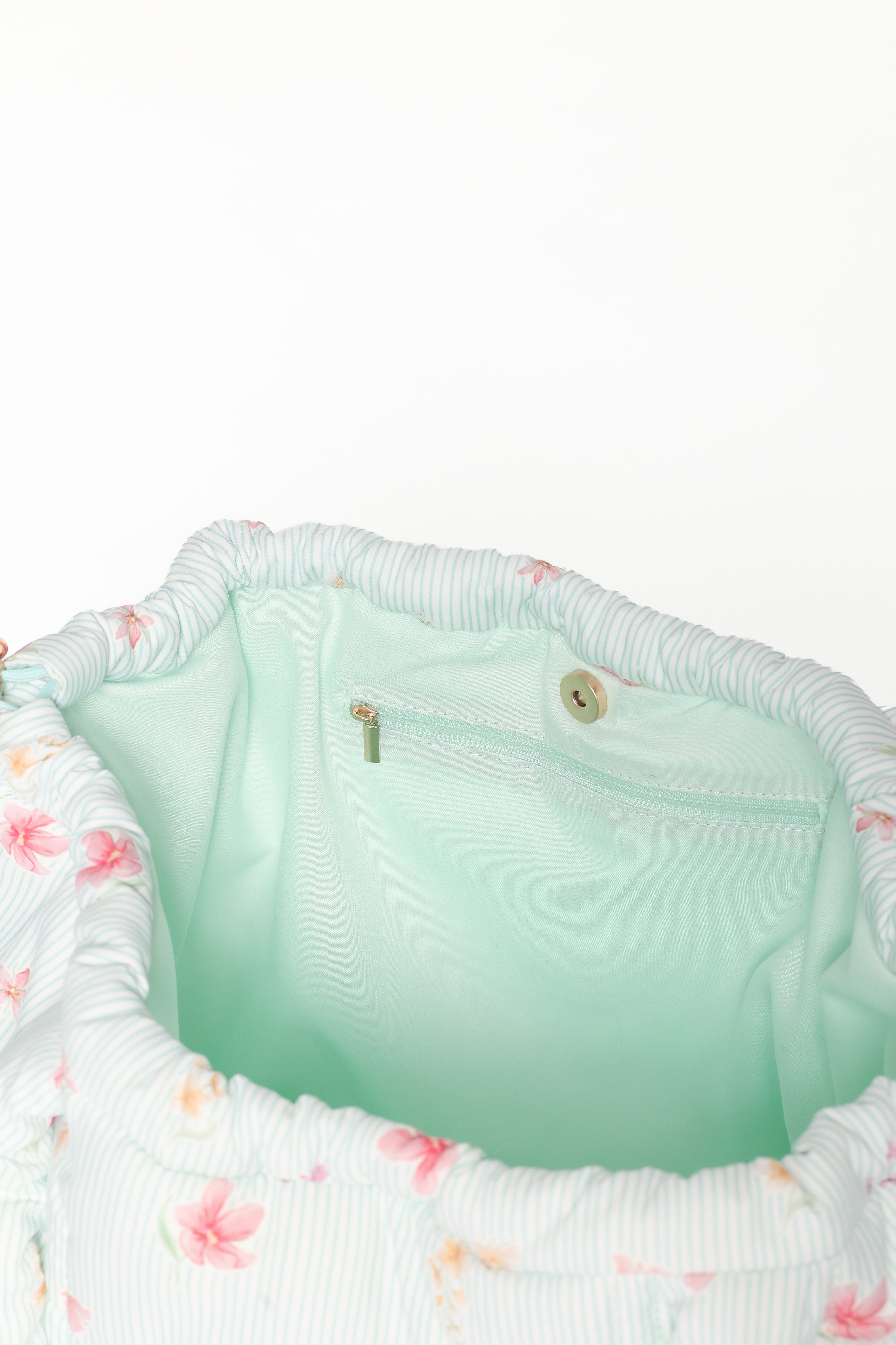 Marshmallow Midi Tote - Blue Garden Stripe