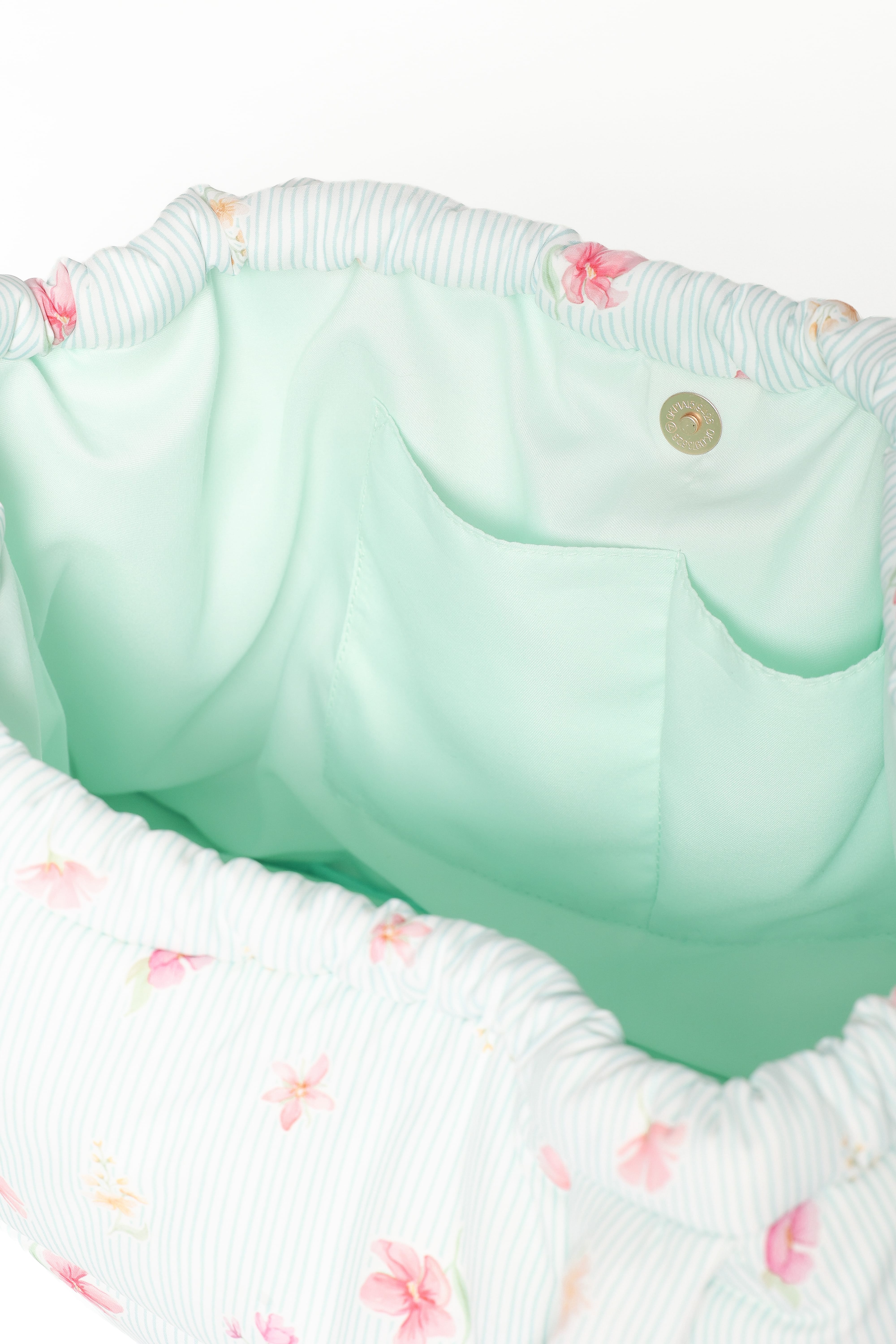 Marshmallow Midi Tote - Blue Garden Stripe