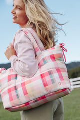 Marshmallow Midi Tote - Pink Picnic Plaid