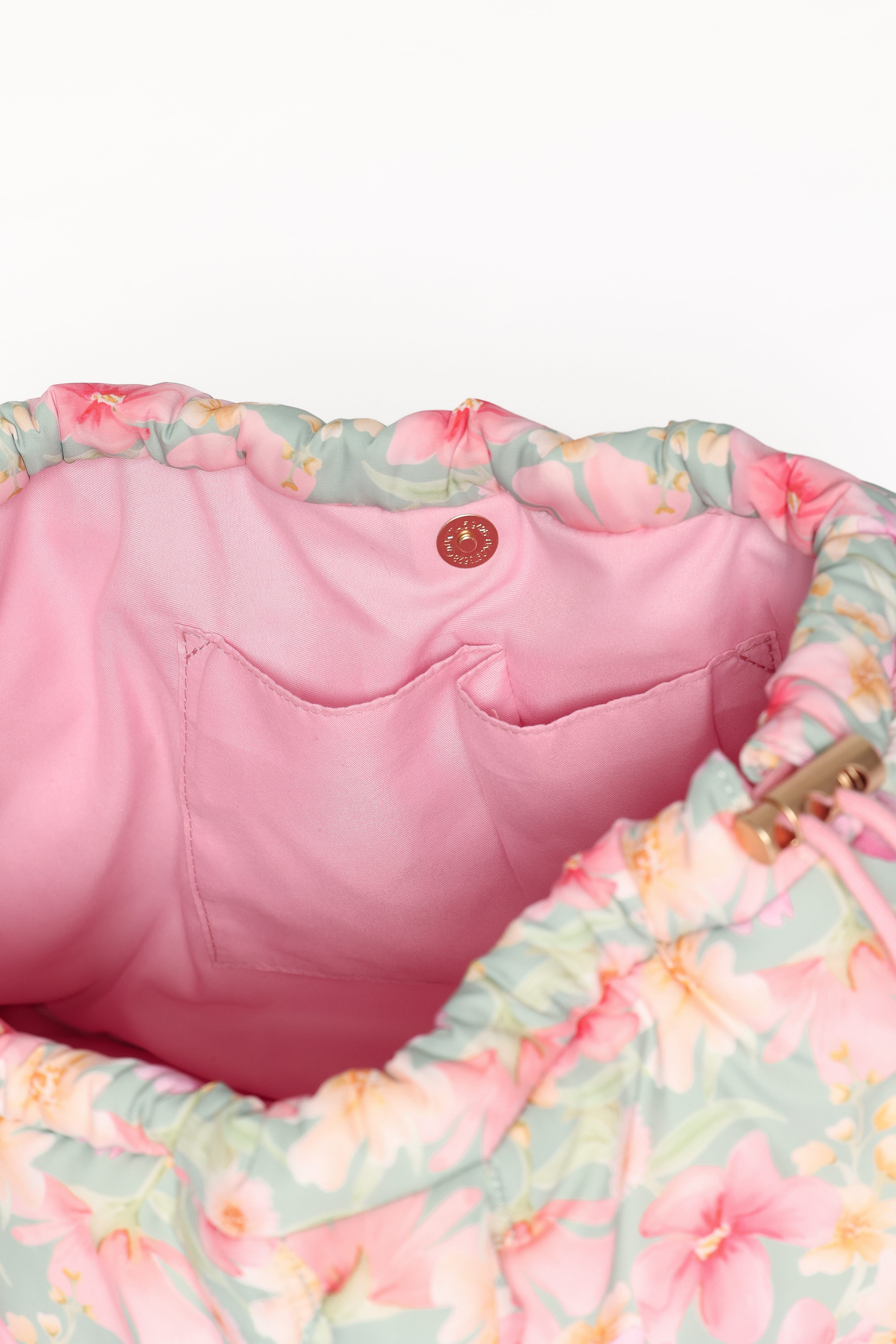 Marshmallow Midi Tote - Sage Wildflowers