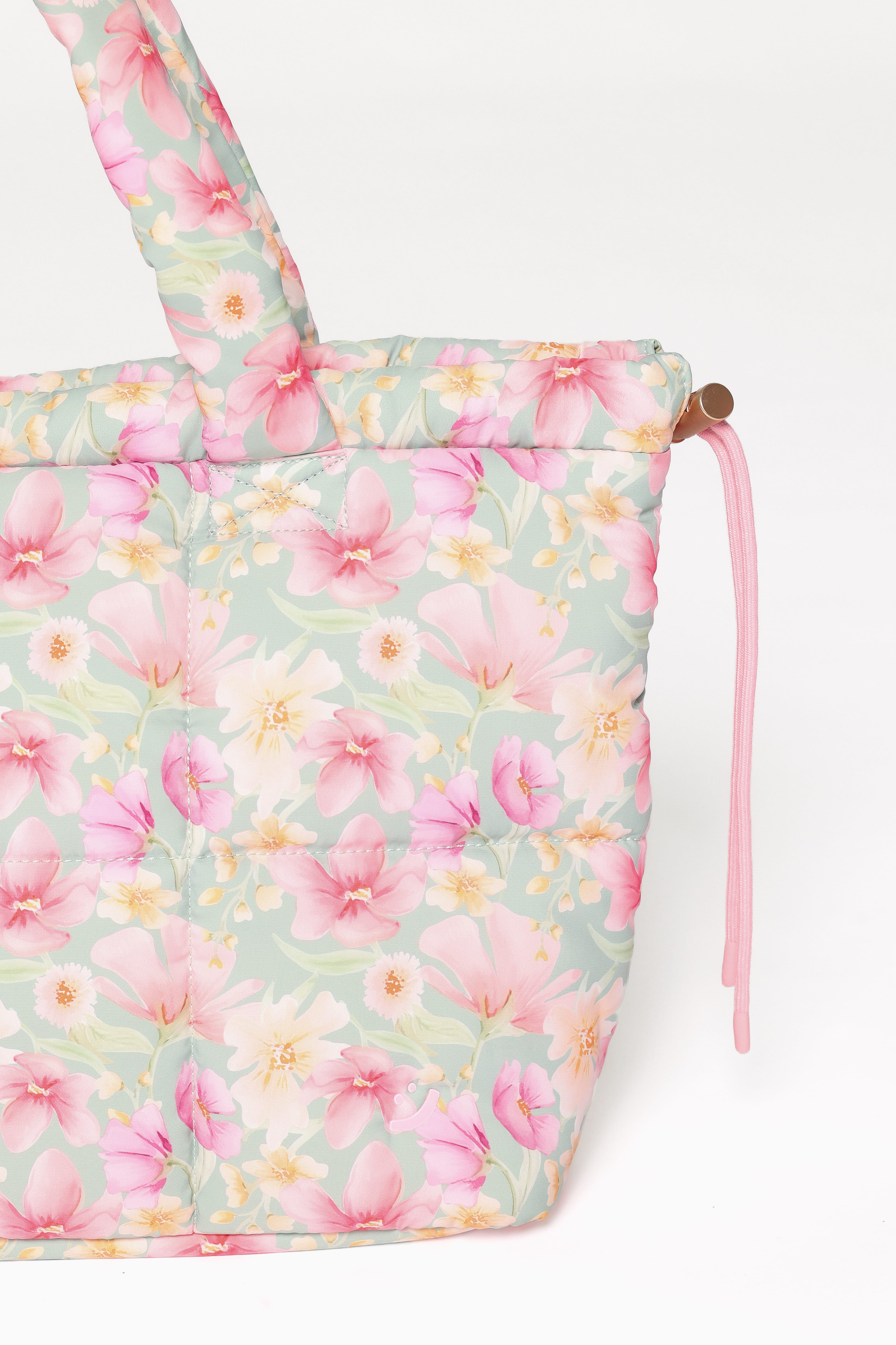 Marshmallow Midi Tote - Sage Wildflowers