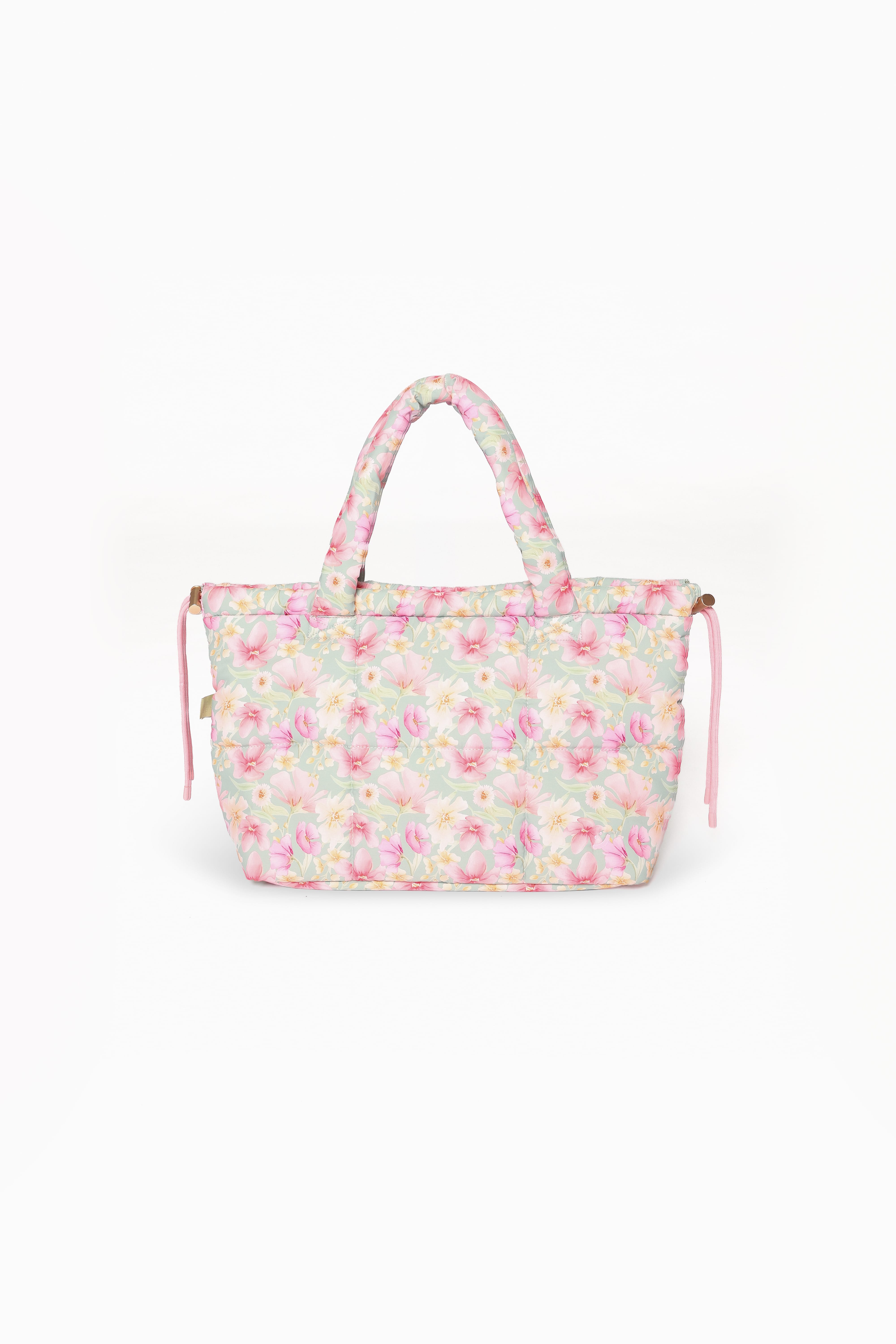 Marshmallow Midi Tote - Sage Wildflowers