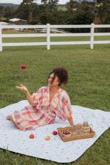 Picnic Rug - Blue Garden Stripe