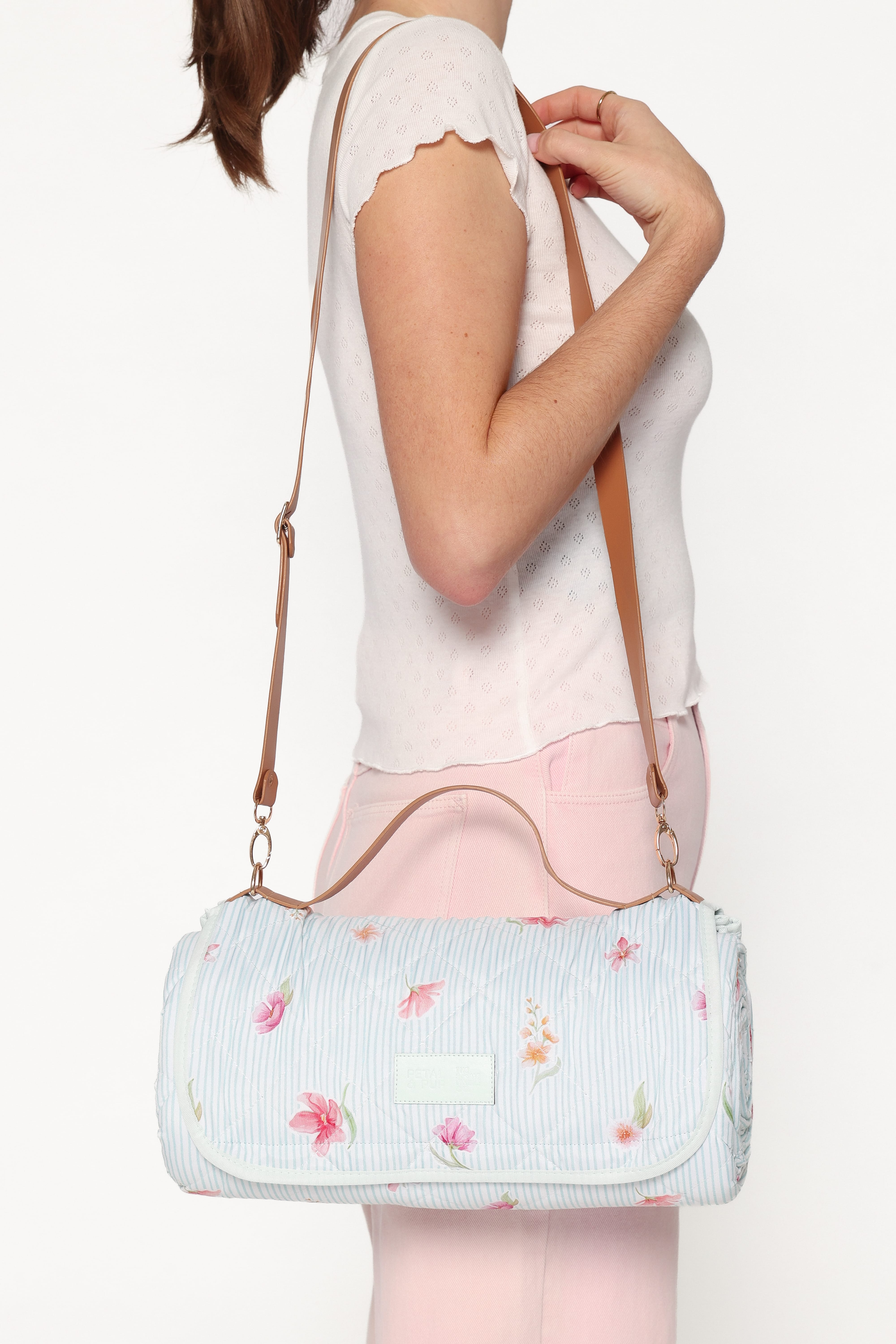 Picnic Rug - Blue Garden Stripe