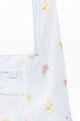 Reusable Shopping Bag - Blue Garden Stripe