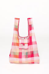Reusable Shopping Bag - Pink Picnic Plaid