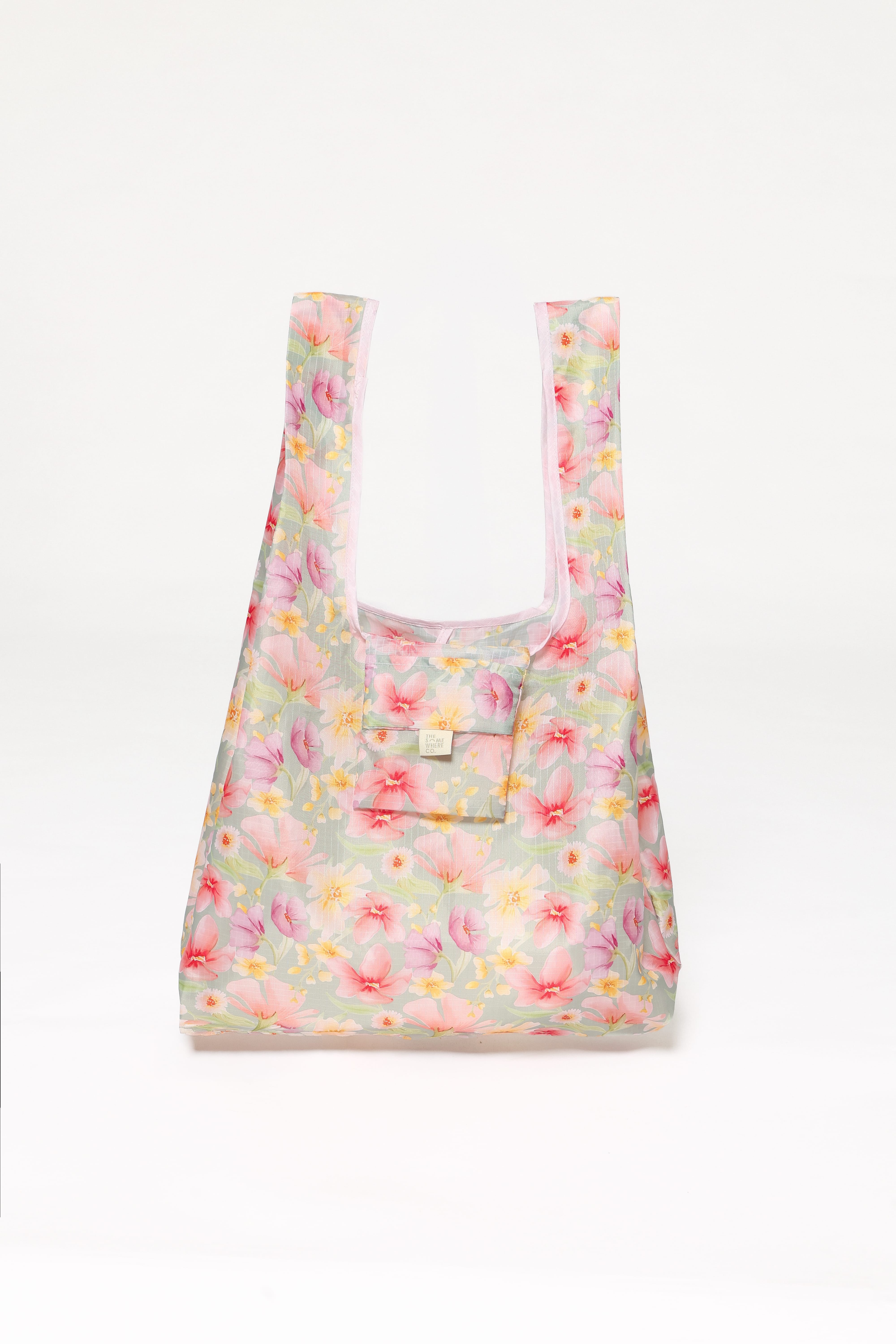 Reusable Shopping Bag - Sage Wildflowers