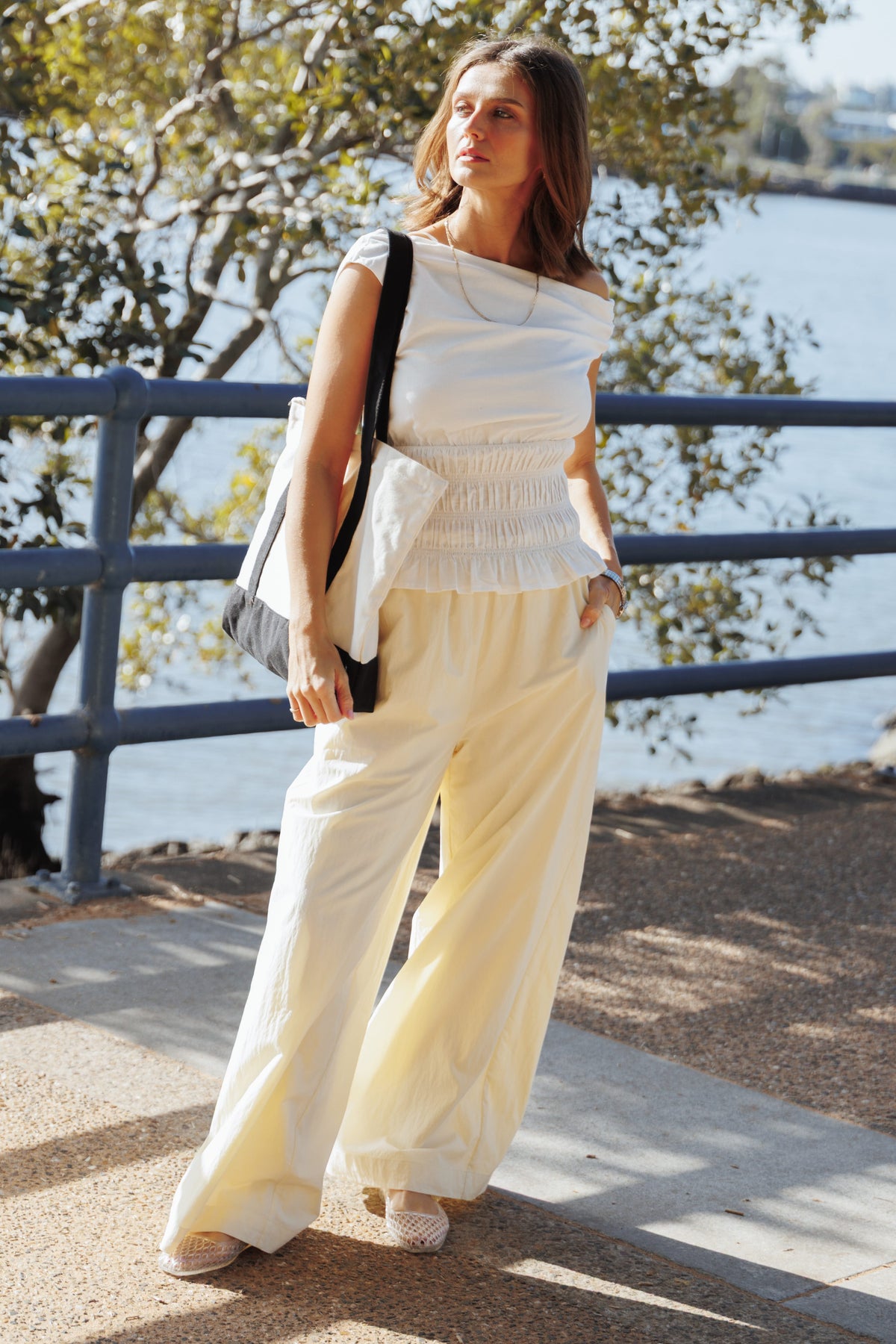 Adam Wide Leg Pant - Pale Yellow