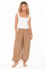 Ayvah Balloon Hem Pants - Camel