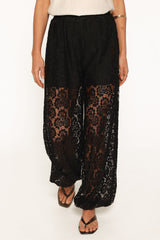 Chloe Balloon Lace Pant - Black