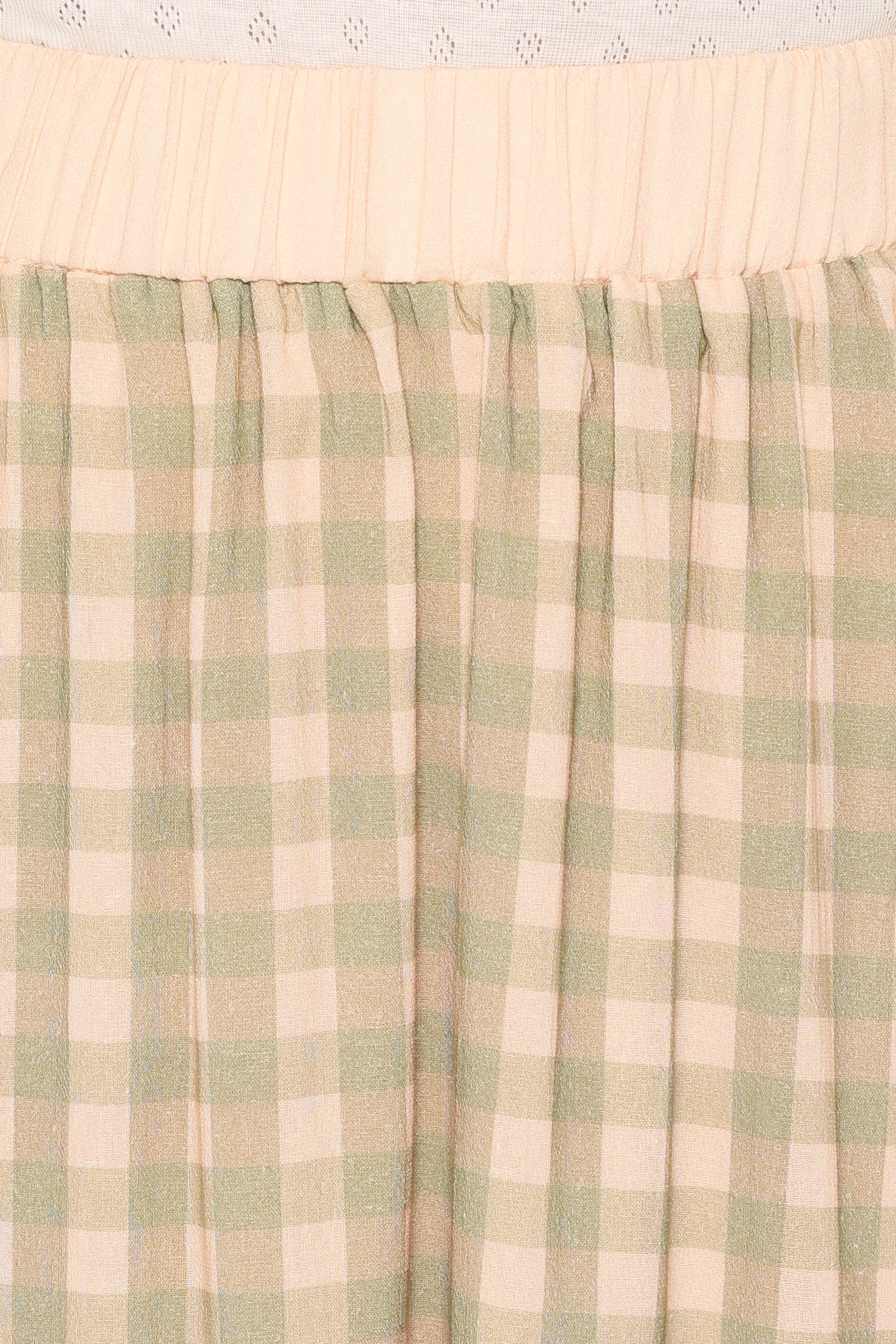 Daroda Midi Circle Skirt - Green/Pink Gingham