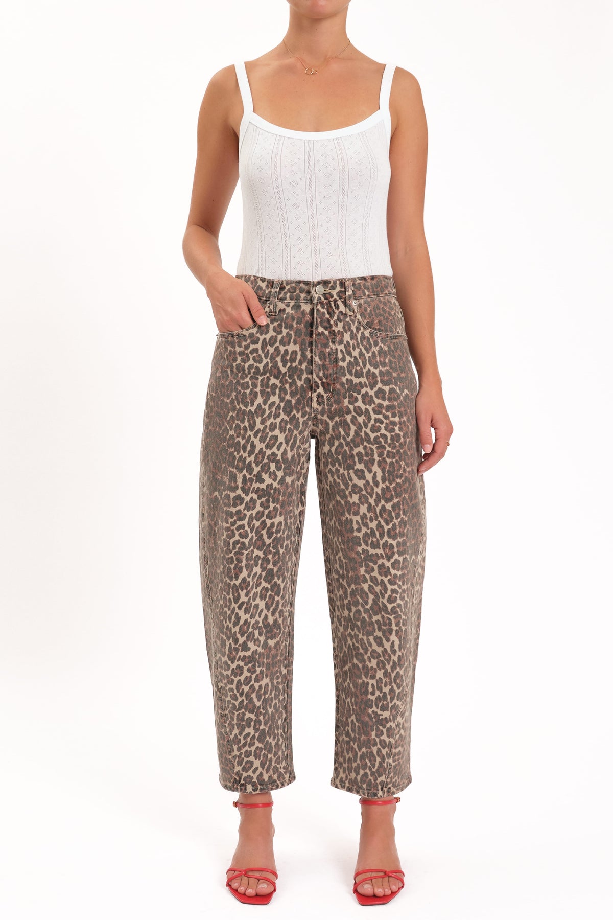 Daze Westward Barrel Leg Jeans - Cool Cat