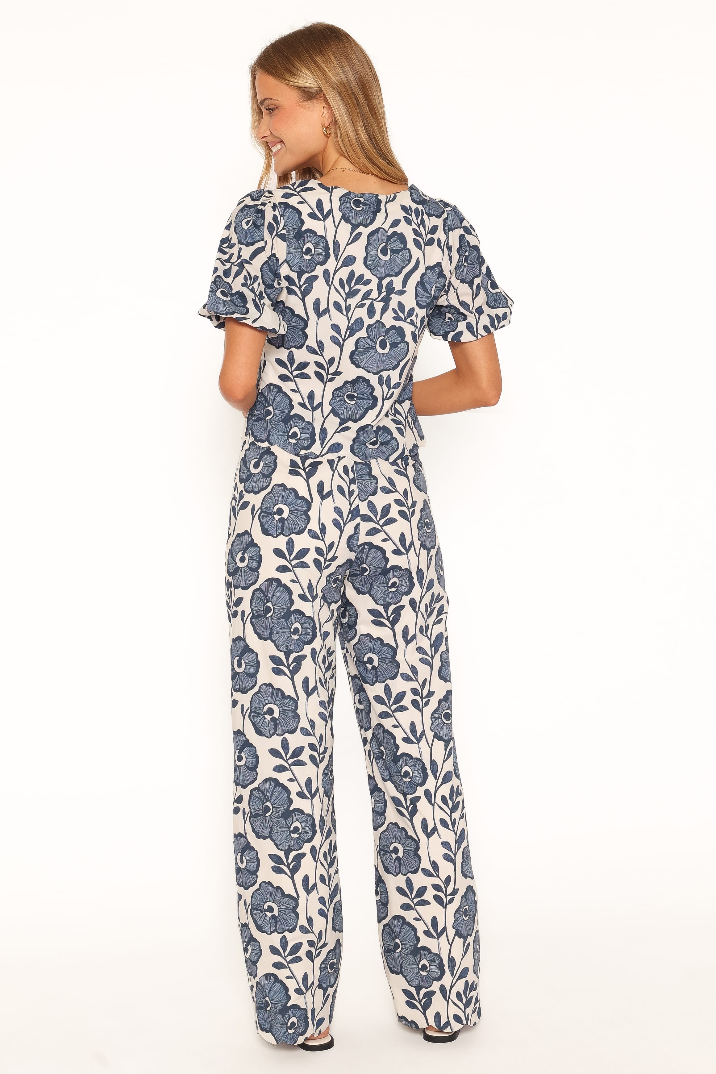 Jensen Scallop Hem Pant - Blue Floral