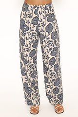 Jensen Scallop Hem Pant - Blue Floral