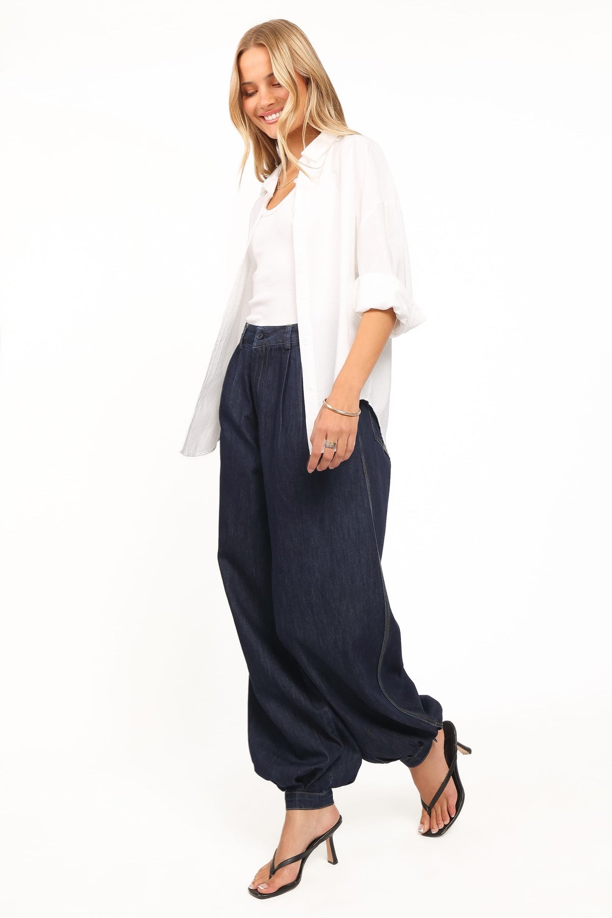 Melita Balloon Leg Denim Jeans - Indigo