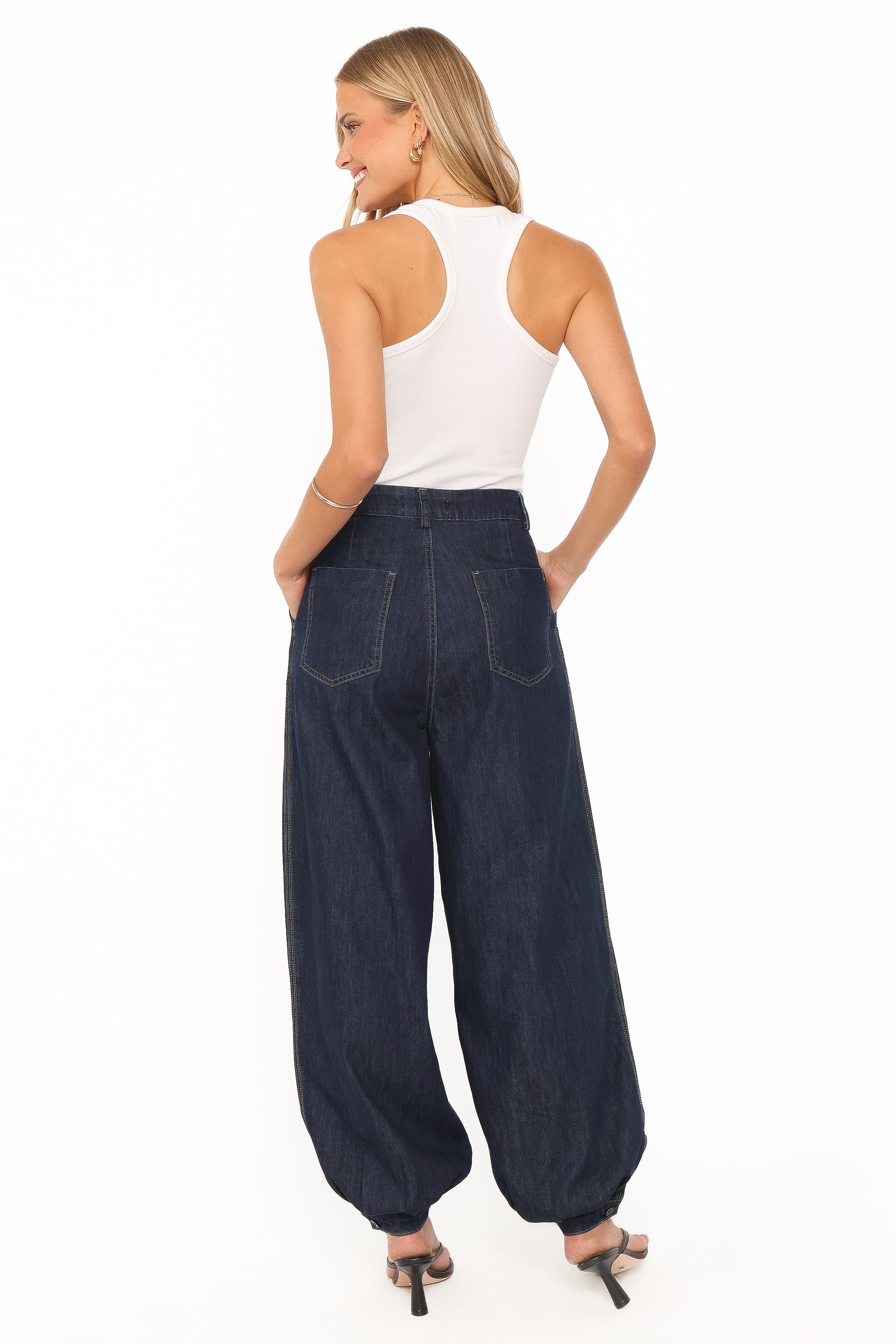 Melita Balloon Leg Denim Jeans - Indigo