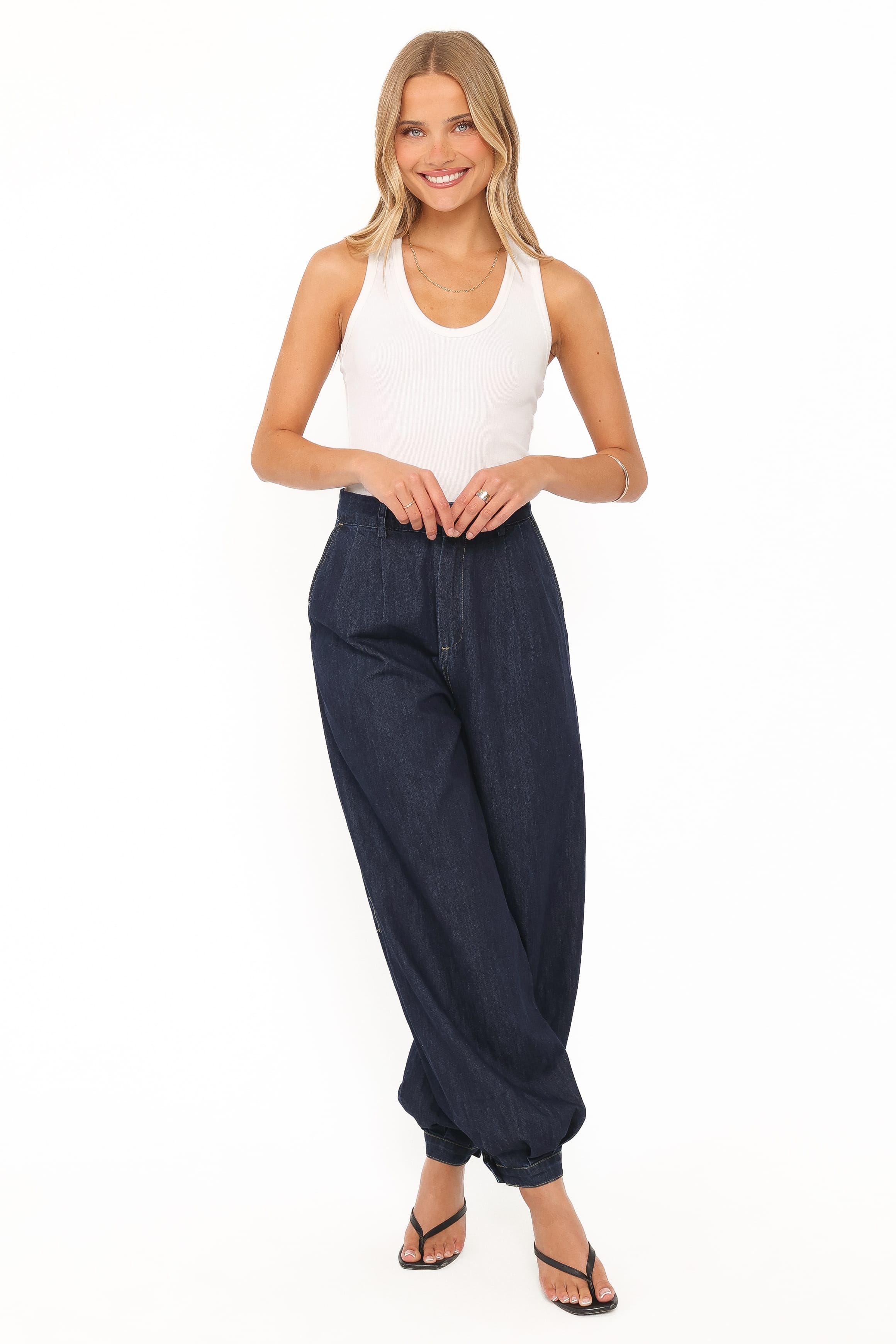 Melita Balloon Leg Denim Jeans - Indigo