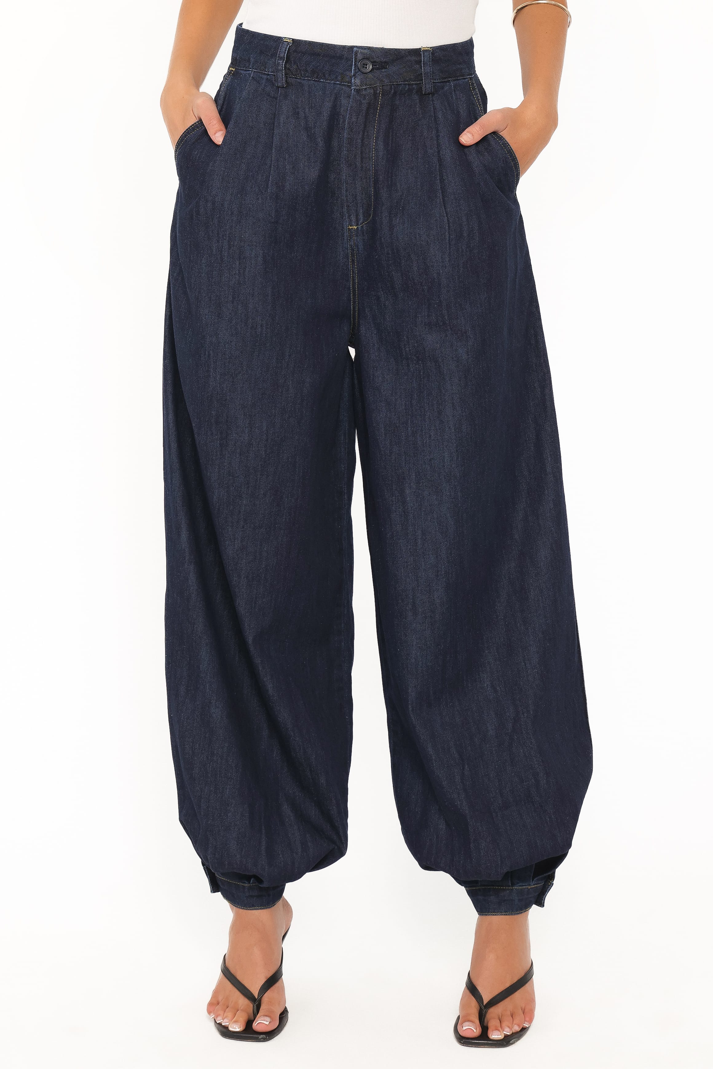 Melita Balloon Leg Denim Jeans - Indigo
