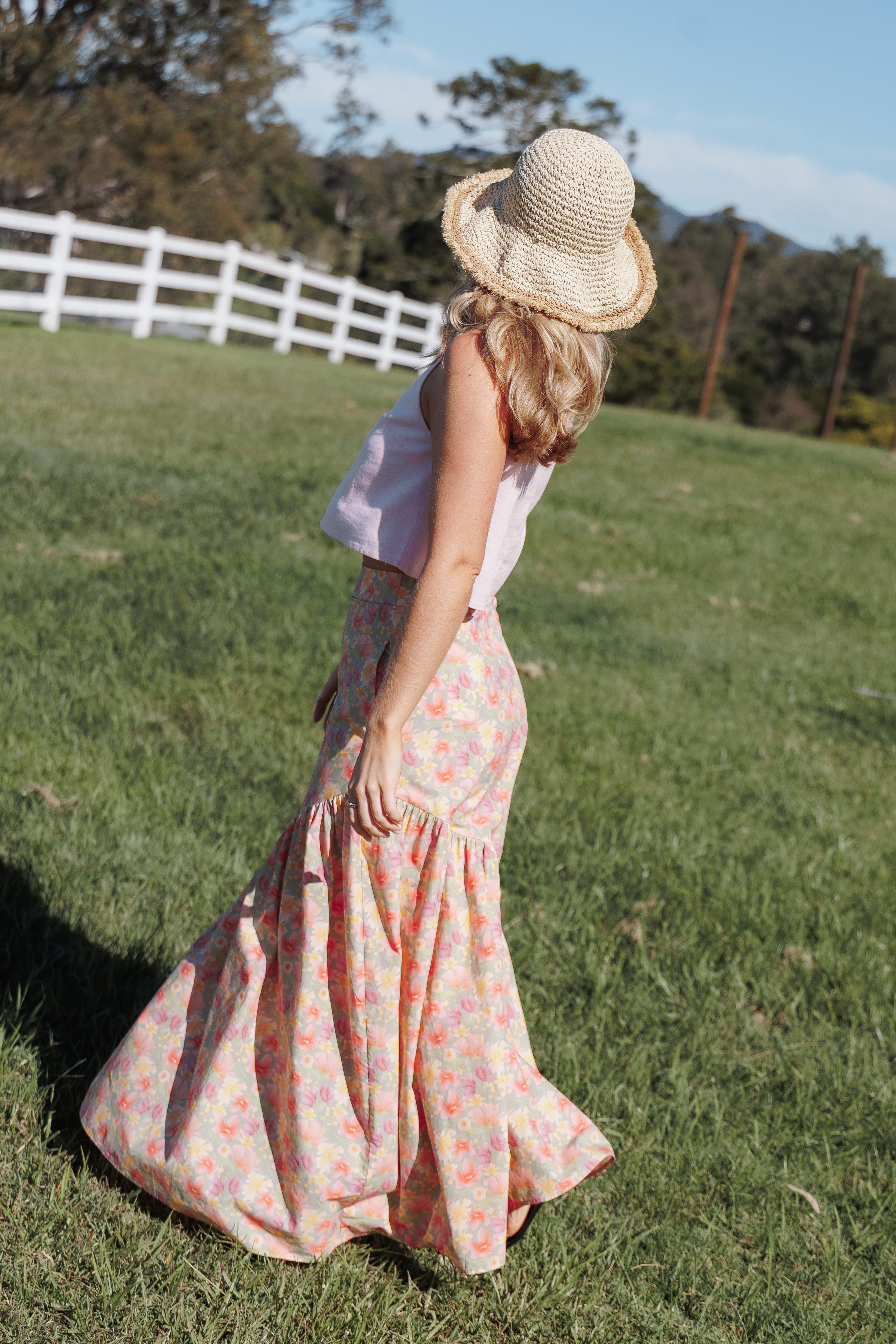 Shelbie Maxi Skirt - Sage Wildflower