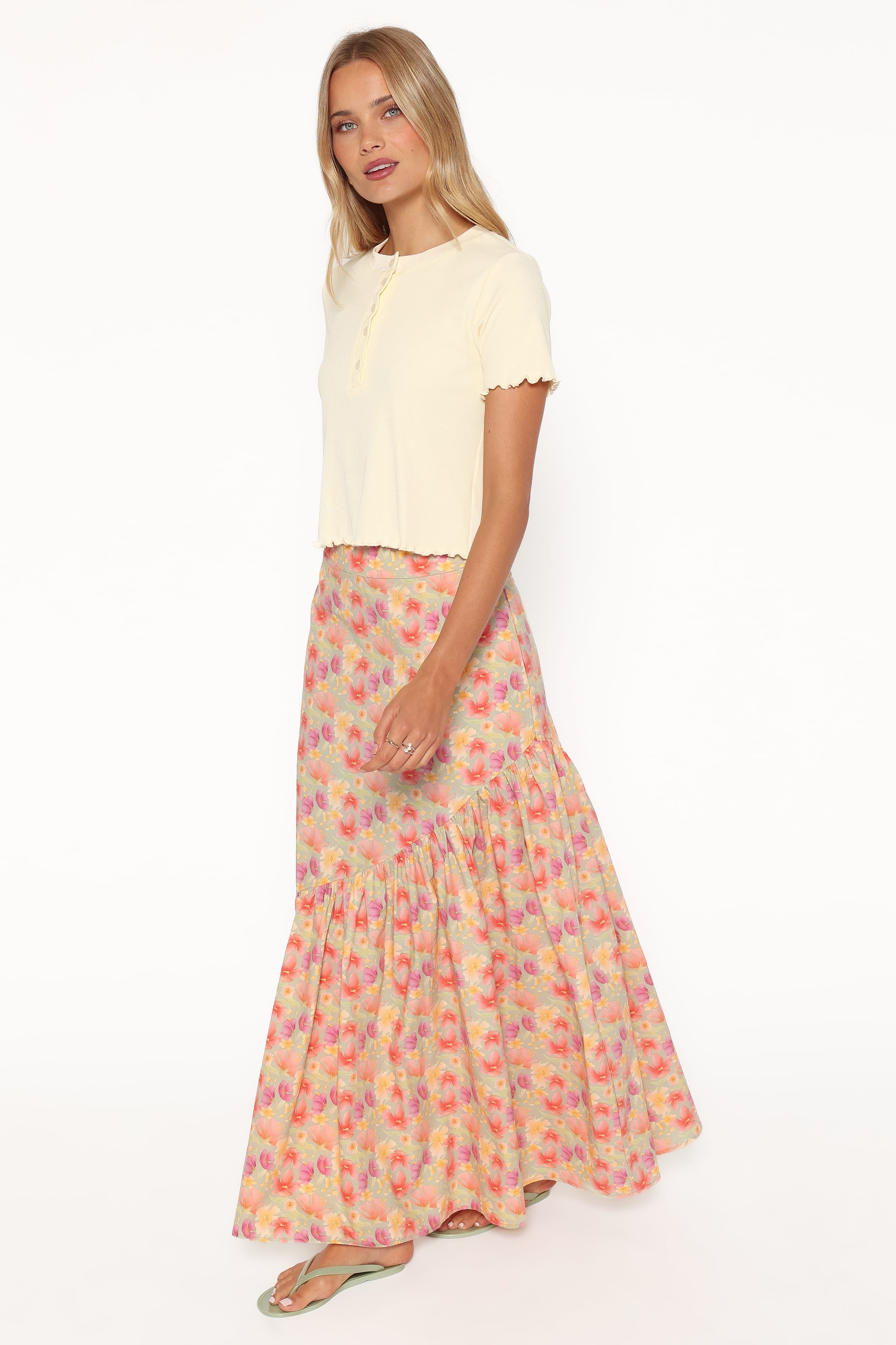 Shelbie Maxi Skirt - Sage Wildflower