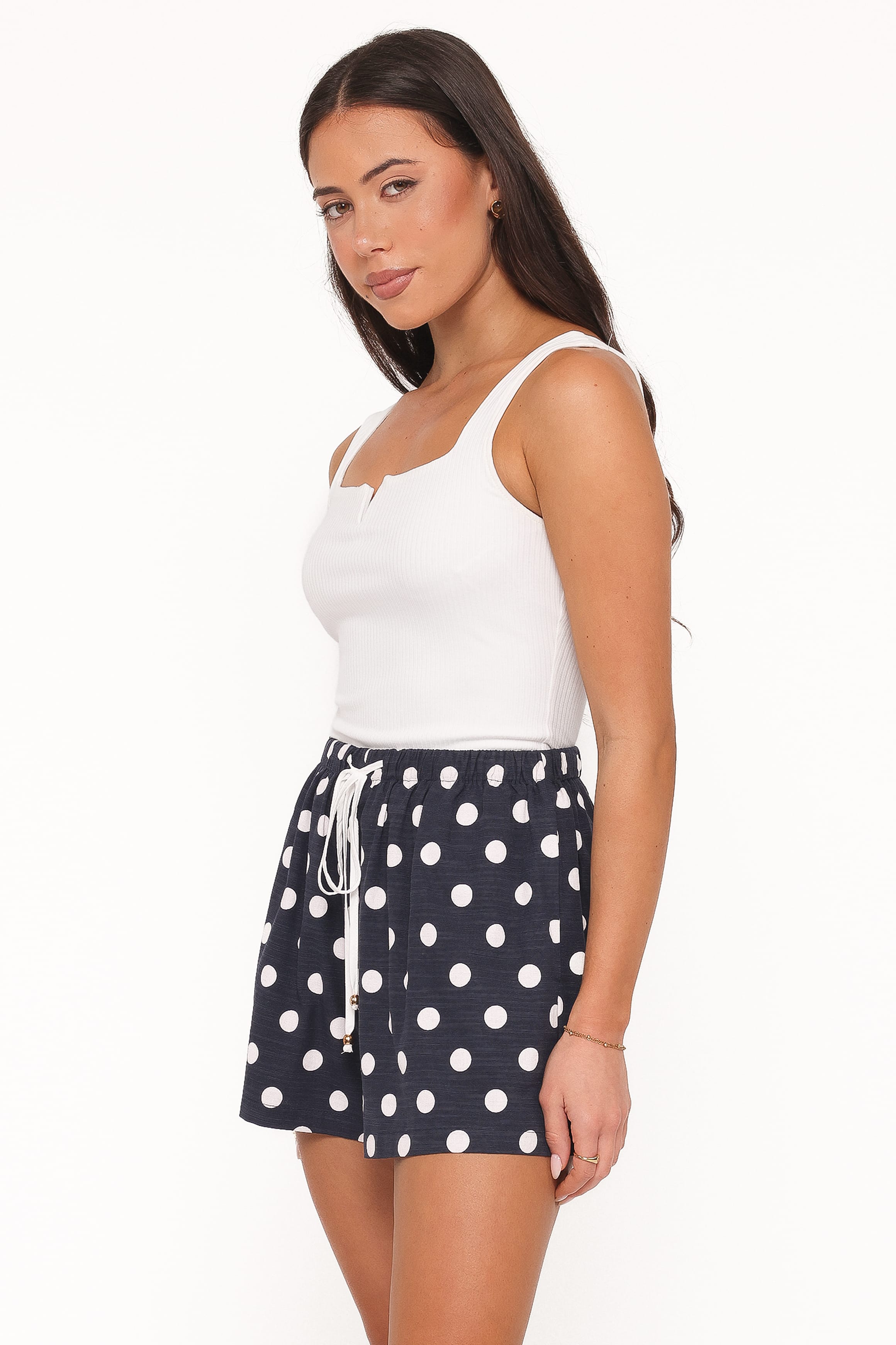 Wren Short - Navy Polka Dot