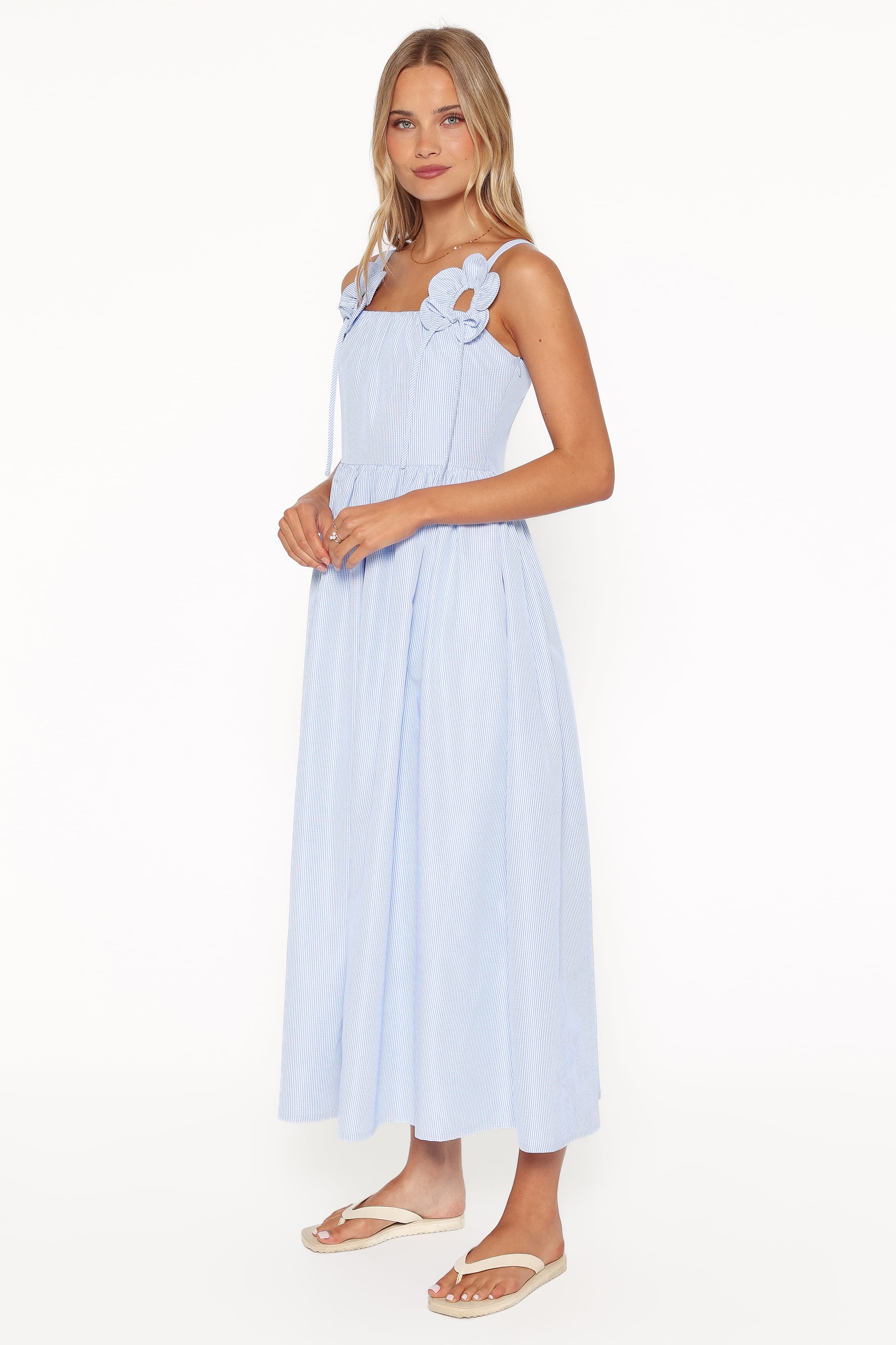Alden Maxi Dress - Baby Blue Gingham