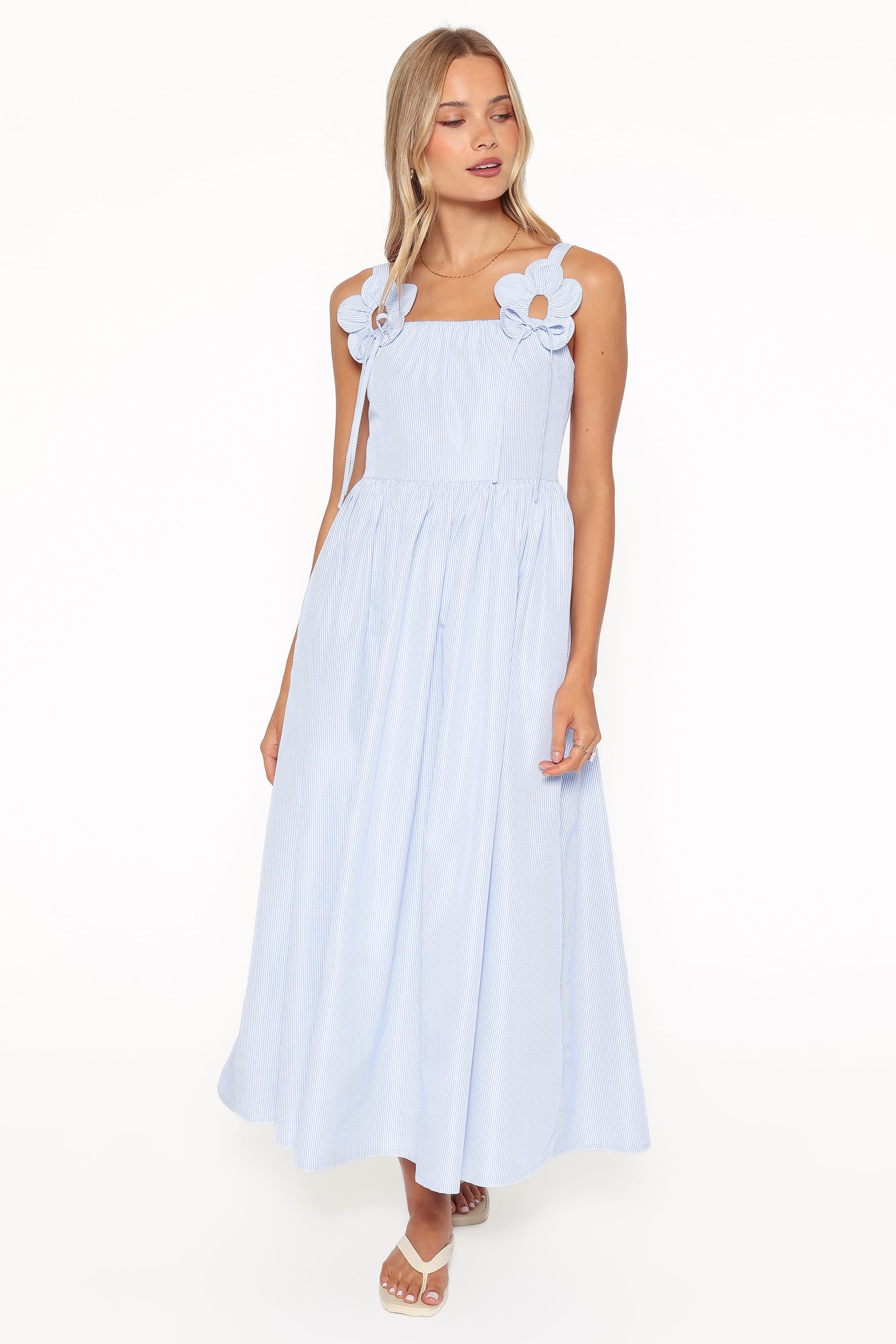 Alden Maxi Dress - Baby Blue Gingham