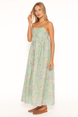 Alyah Maxi Dress - Green Floral