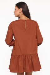 Arthur Long Sleeve Mini Dress - Camel