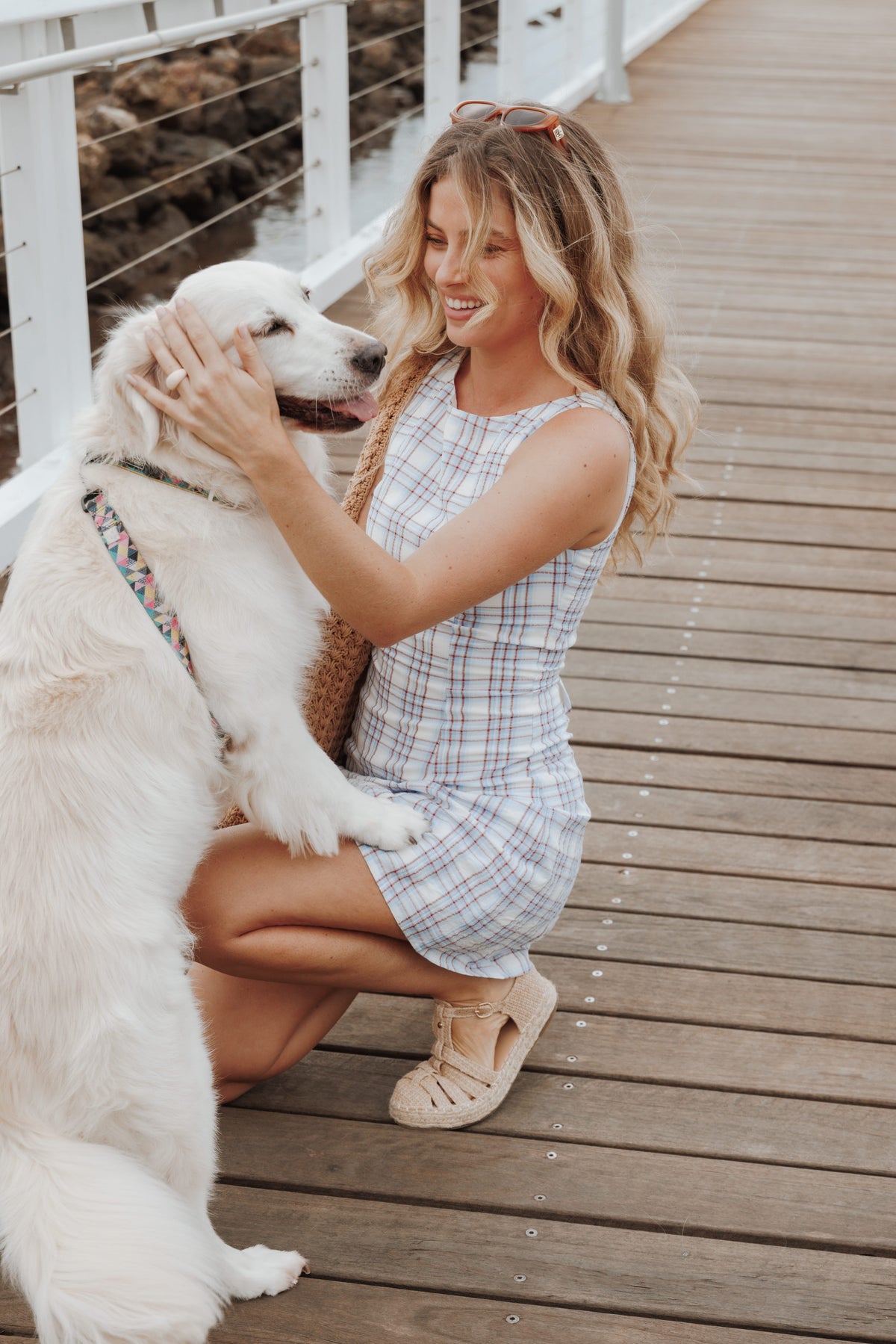 Circe Mini Dress - Light Blue Plaid