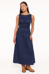 Fern Midi Dress - Navy Blue