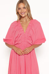 Gianna Puff Sleeve Maxi Dress - Pink