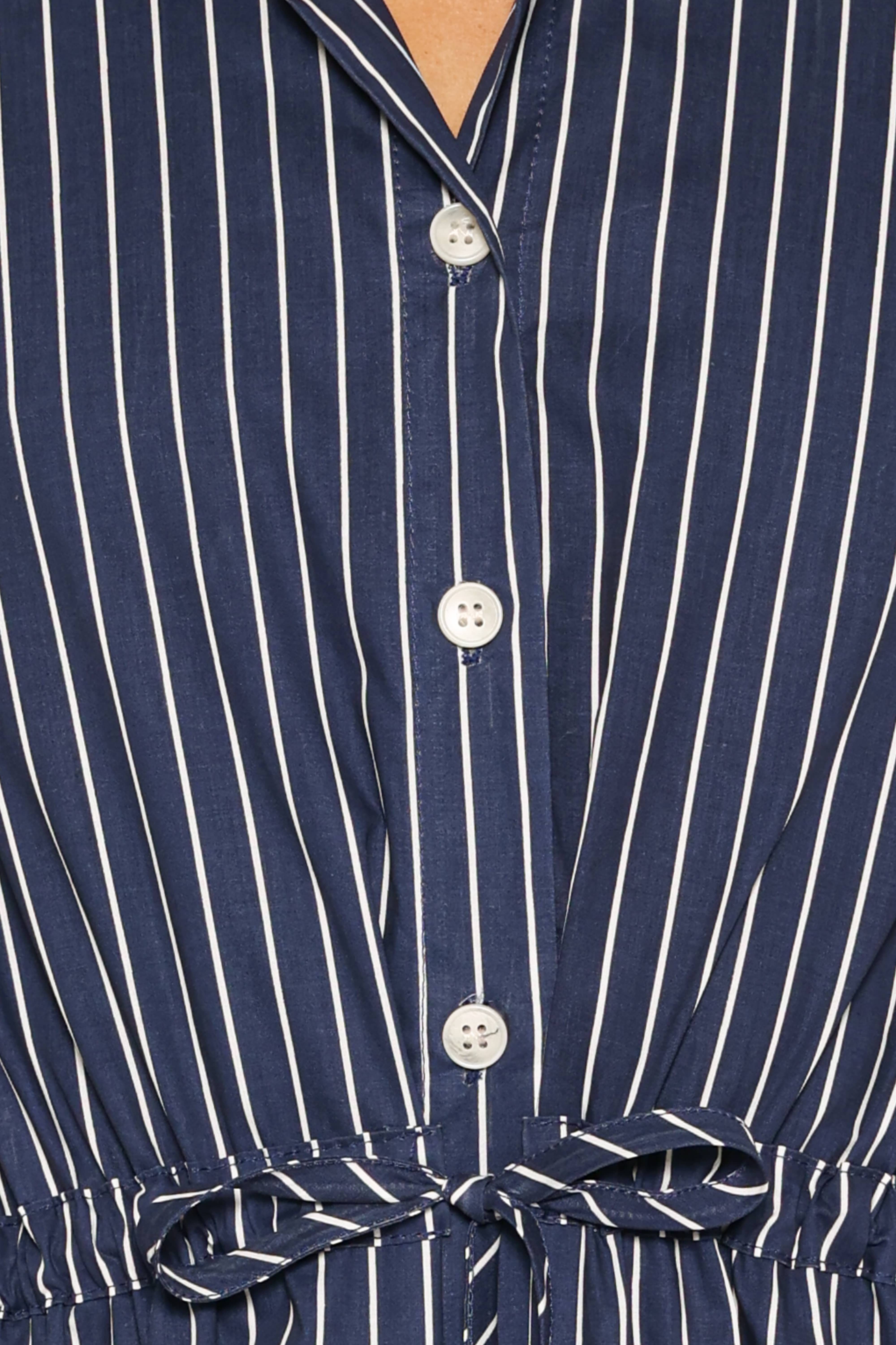 Hansel Long Sleeve Maxi Dress - Navy Stripe