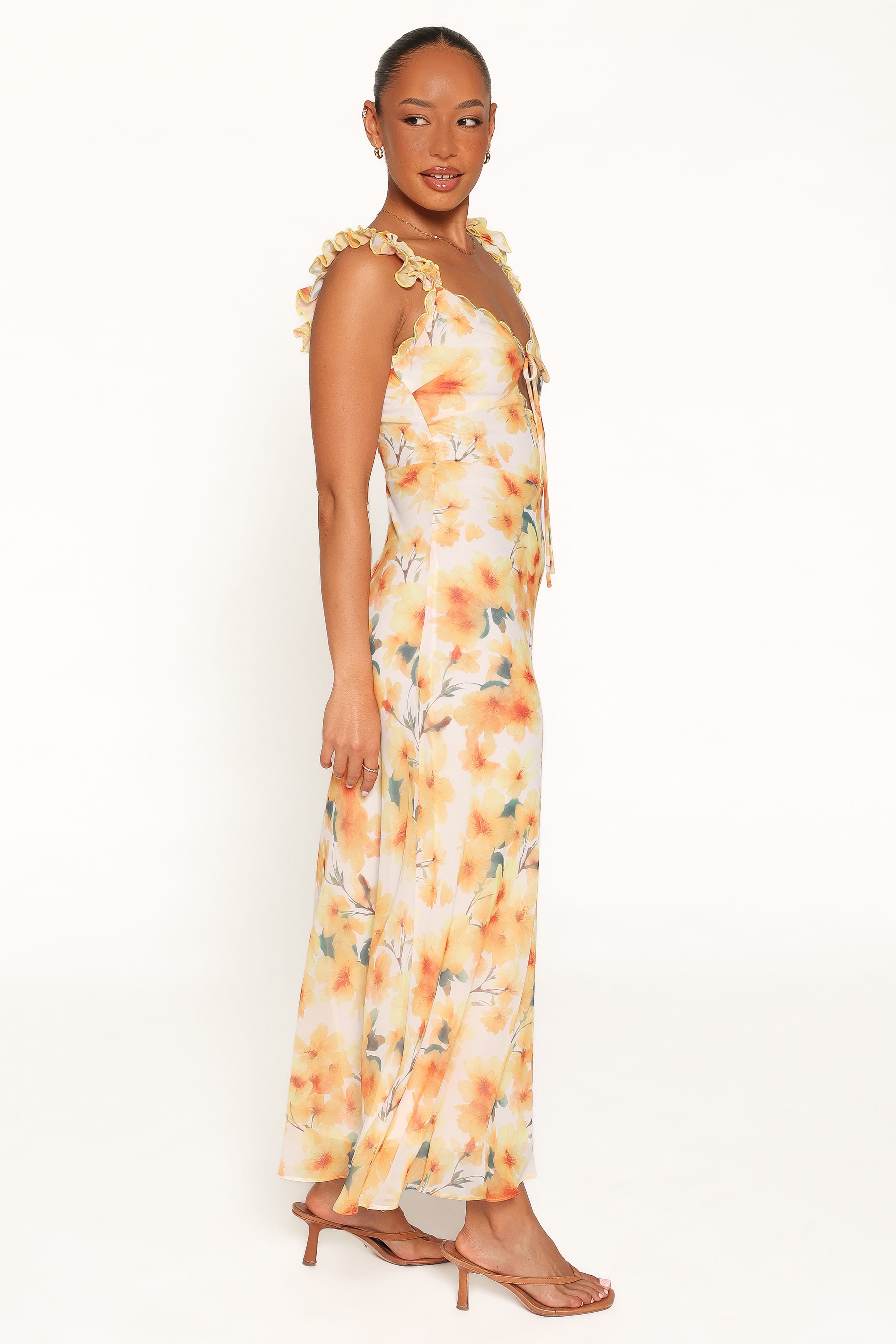 Jean Maxi Dress - Yellow Floral