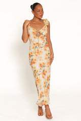 Jean Maxi Dress - Yellow Floral