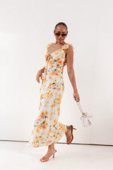 Jean Maxi Dress - Yellow Floral