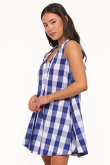 Jorah Mini Dress - Blue Plaid