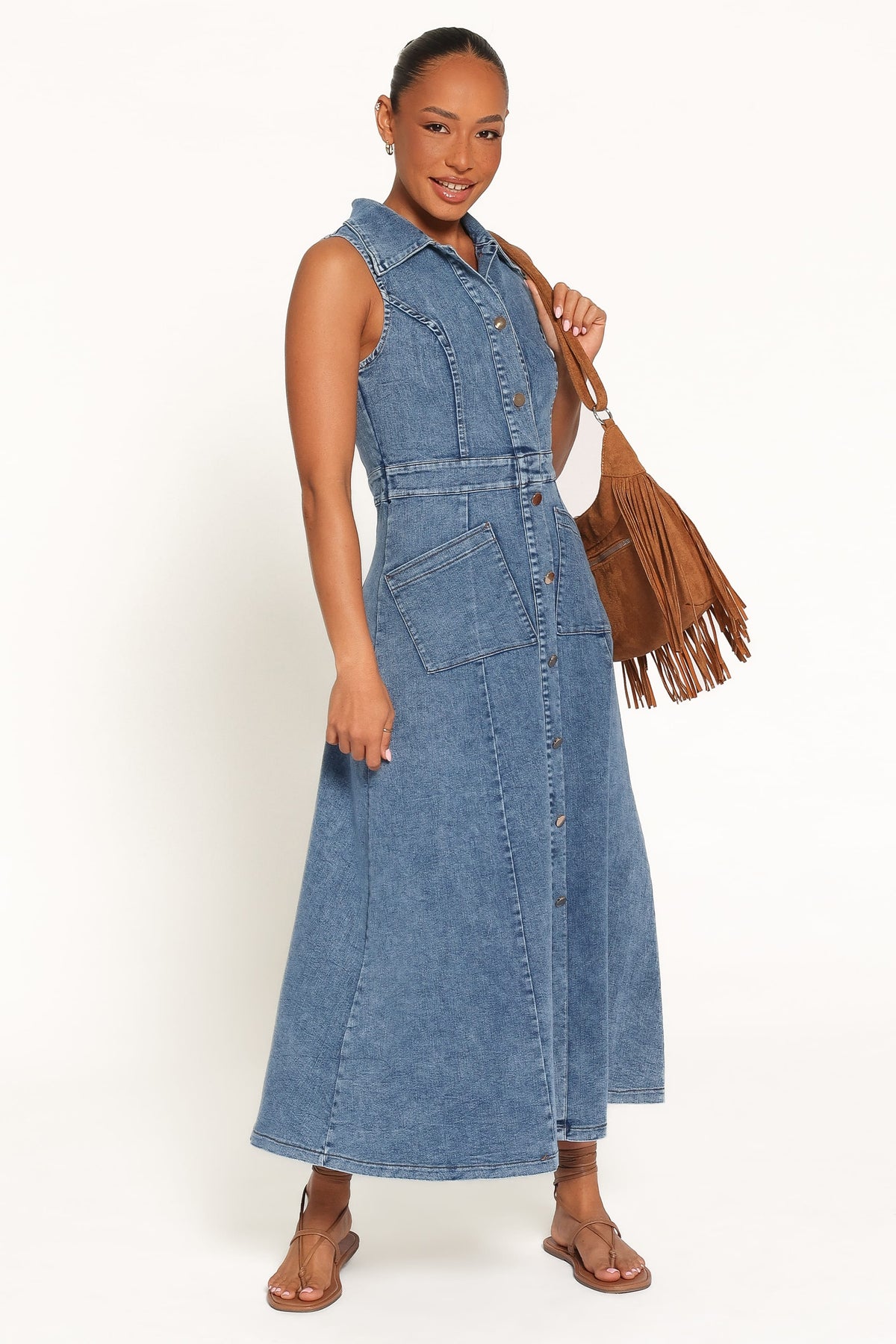 Jye Maxi Dress - Med Denim