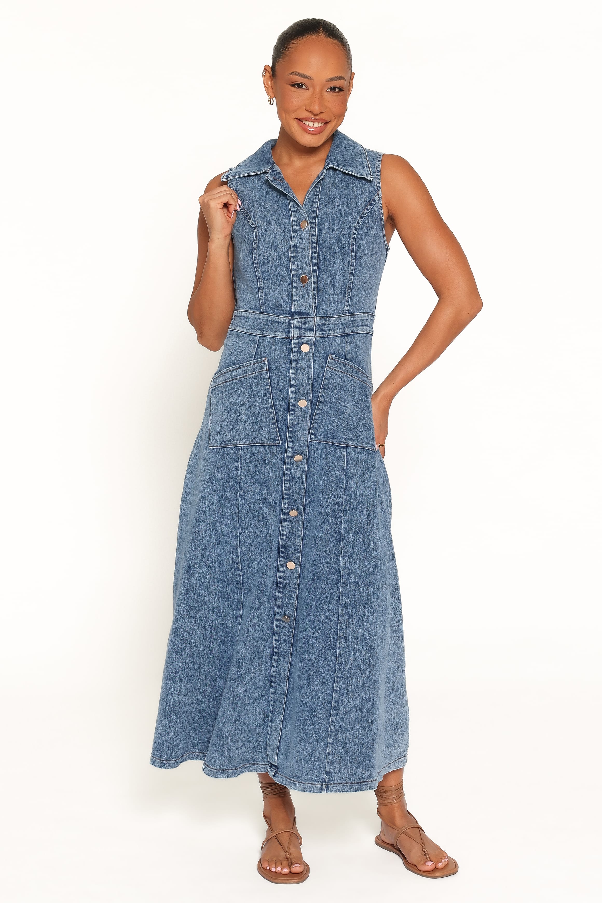 Jye Maxi Dress - Med Denim