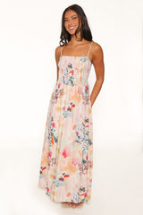 Kalyn Maxi Dress - Pink Watercolor