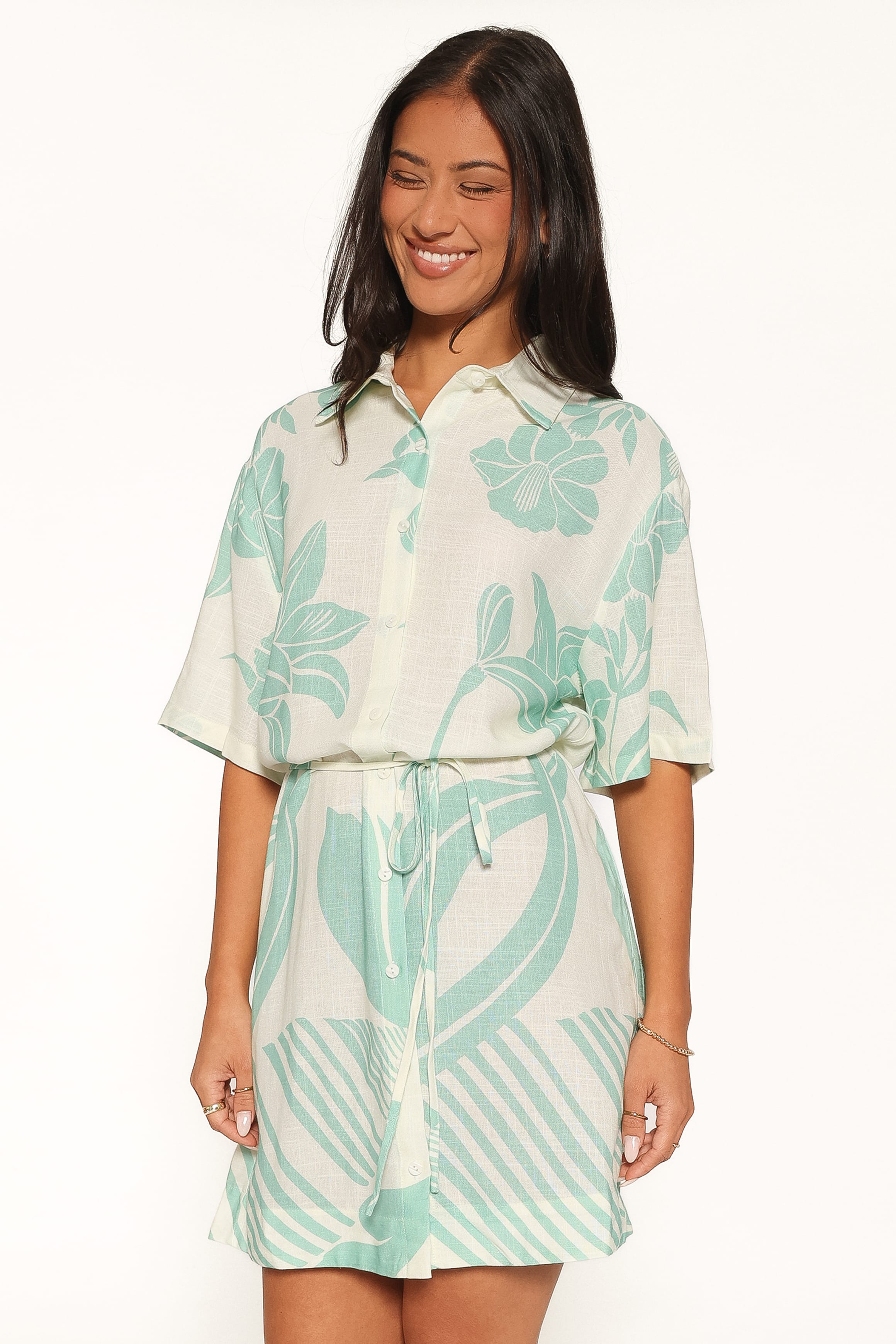 Karmon Mini Dress - Green Floral