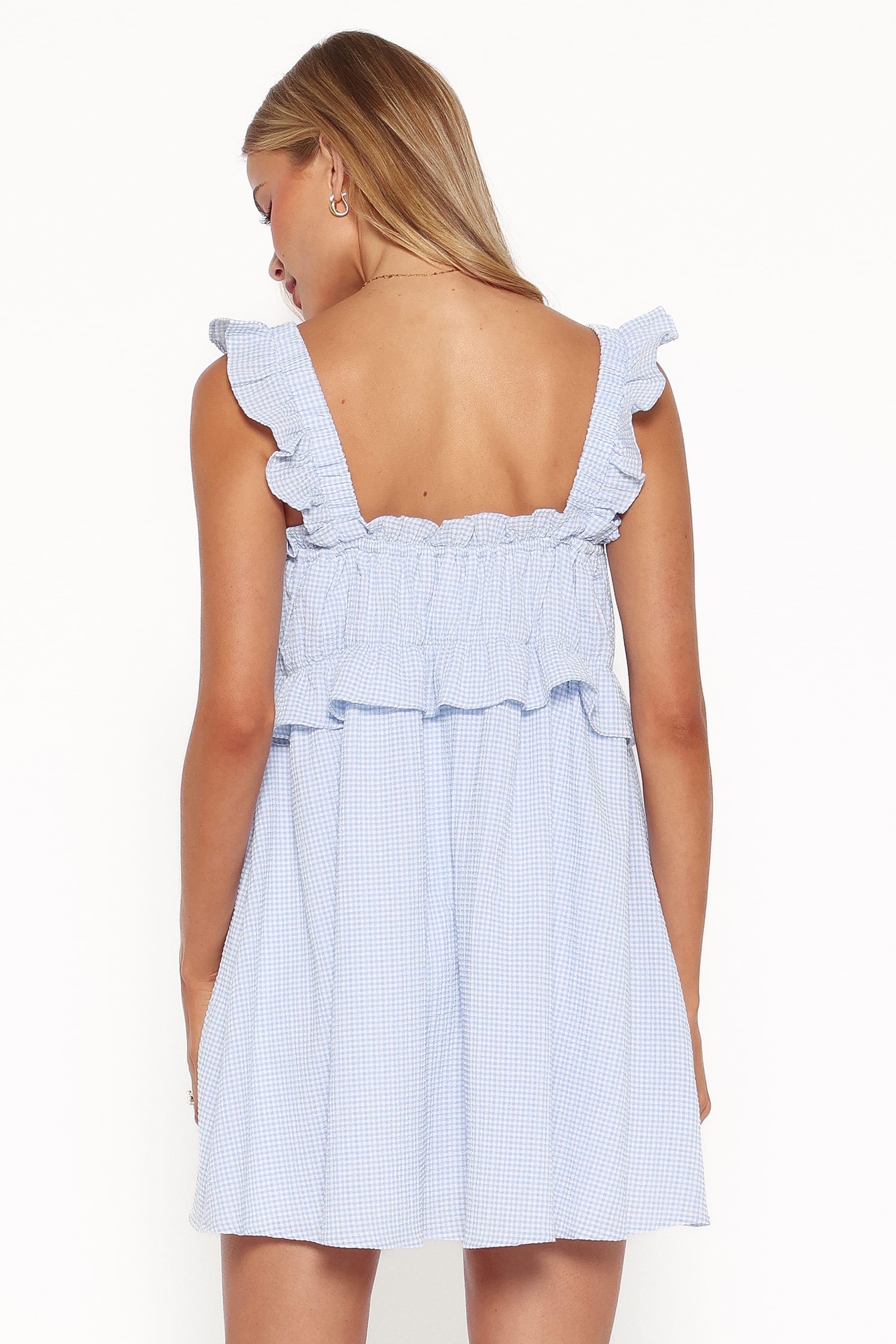 Keonia Mini Dress - Baby Blue Gingham