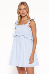 Keonia Mini Dress - Baby Blue Gingham